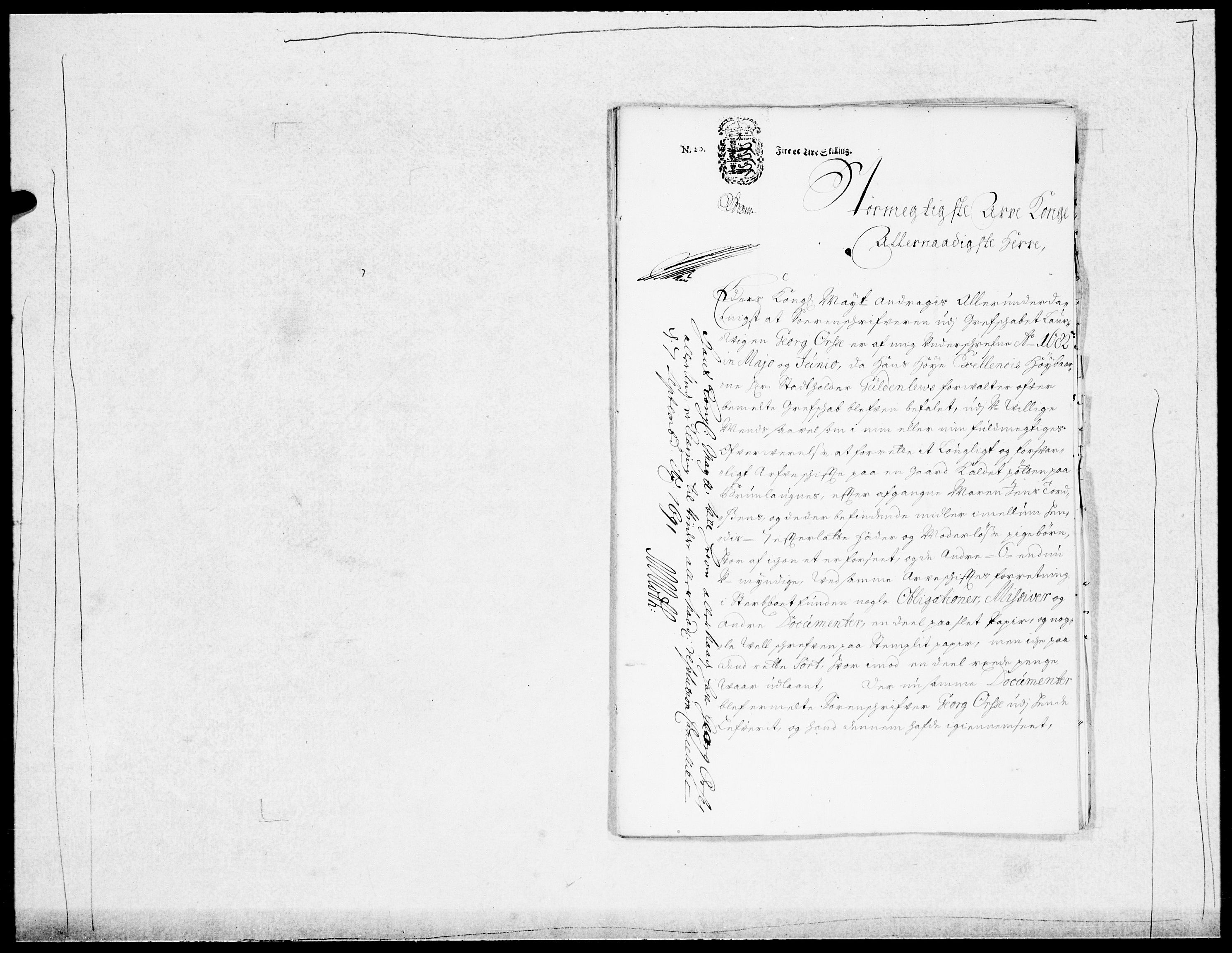 Danske Kanselli 1572-1799, RA/EA-3023/F/Fc/Fcc/Fcca/L0045: Norske innlegg 1572-1799, 1691-1693, s. 24