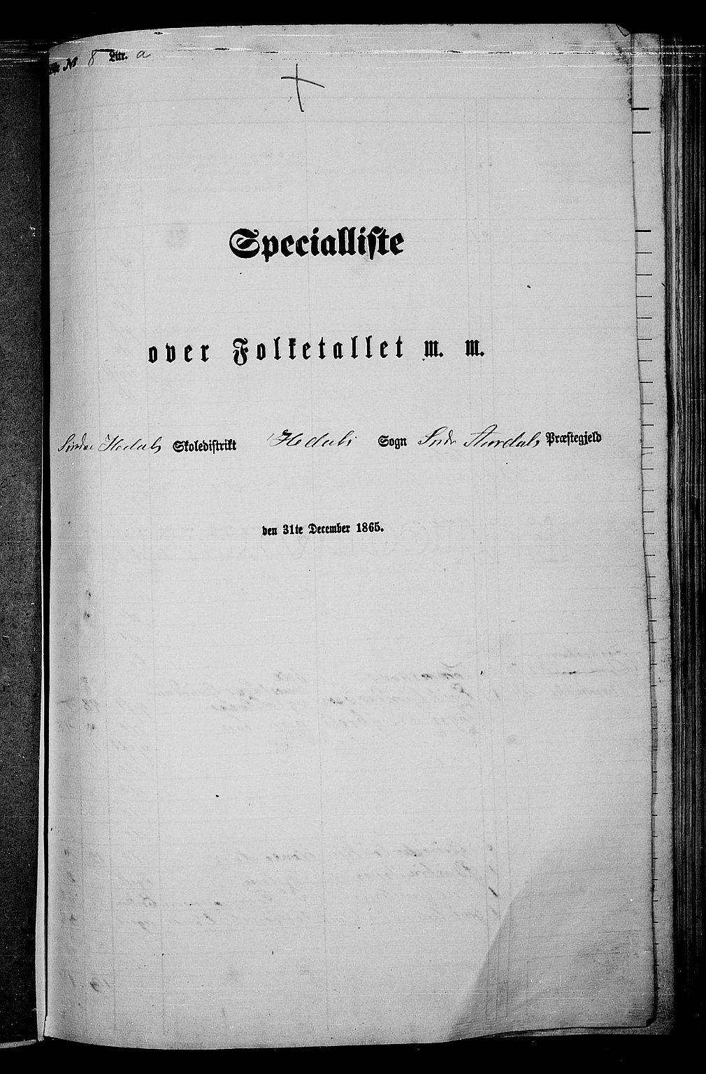 RA, Folketelling 1865 for 0540P Sør-Aurdal prestegjeld, 1865, s. 167