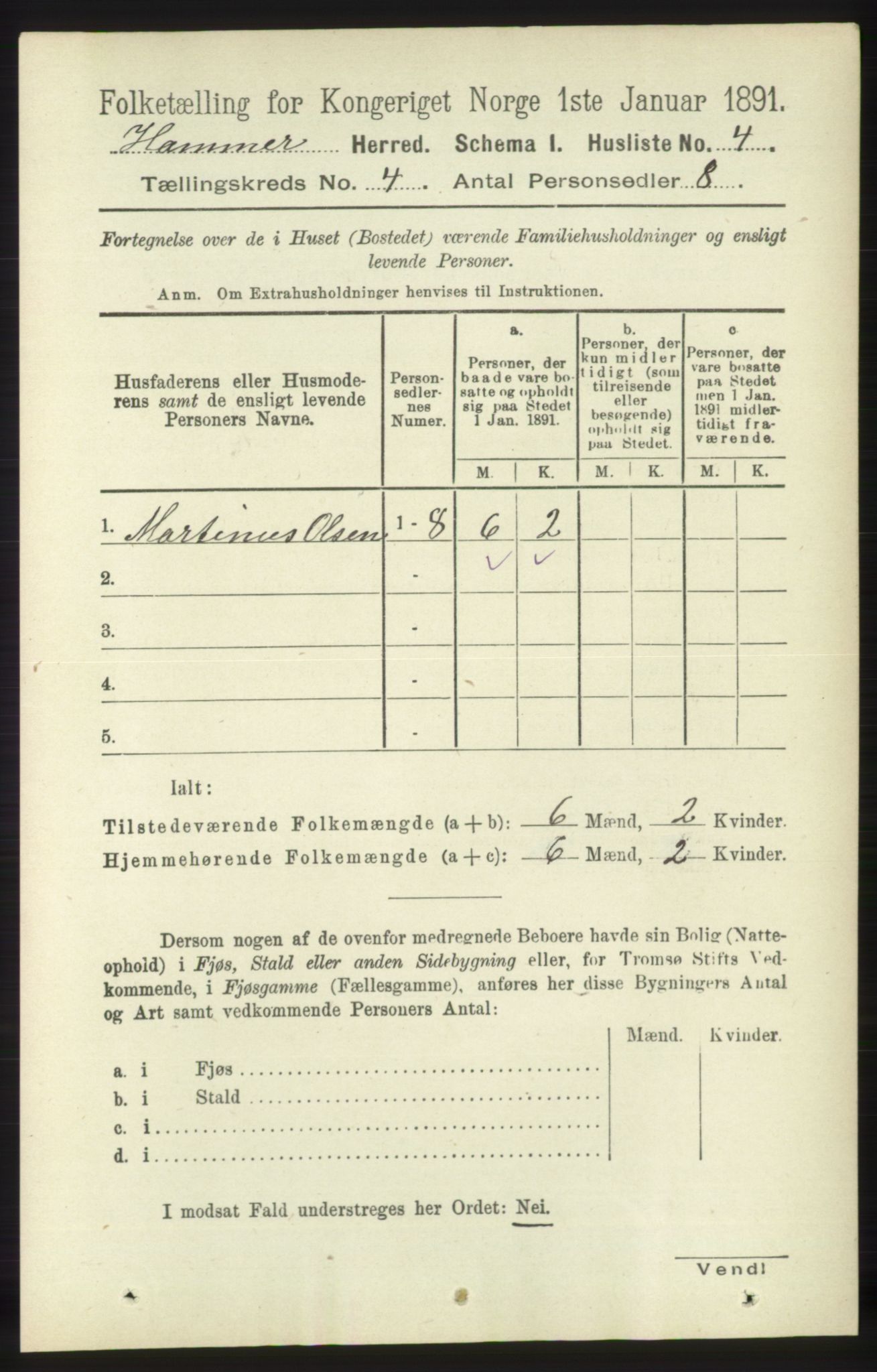 RA, Folketelling 1891 for 1254 Hamre herred, 1891, s. 895