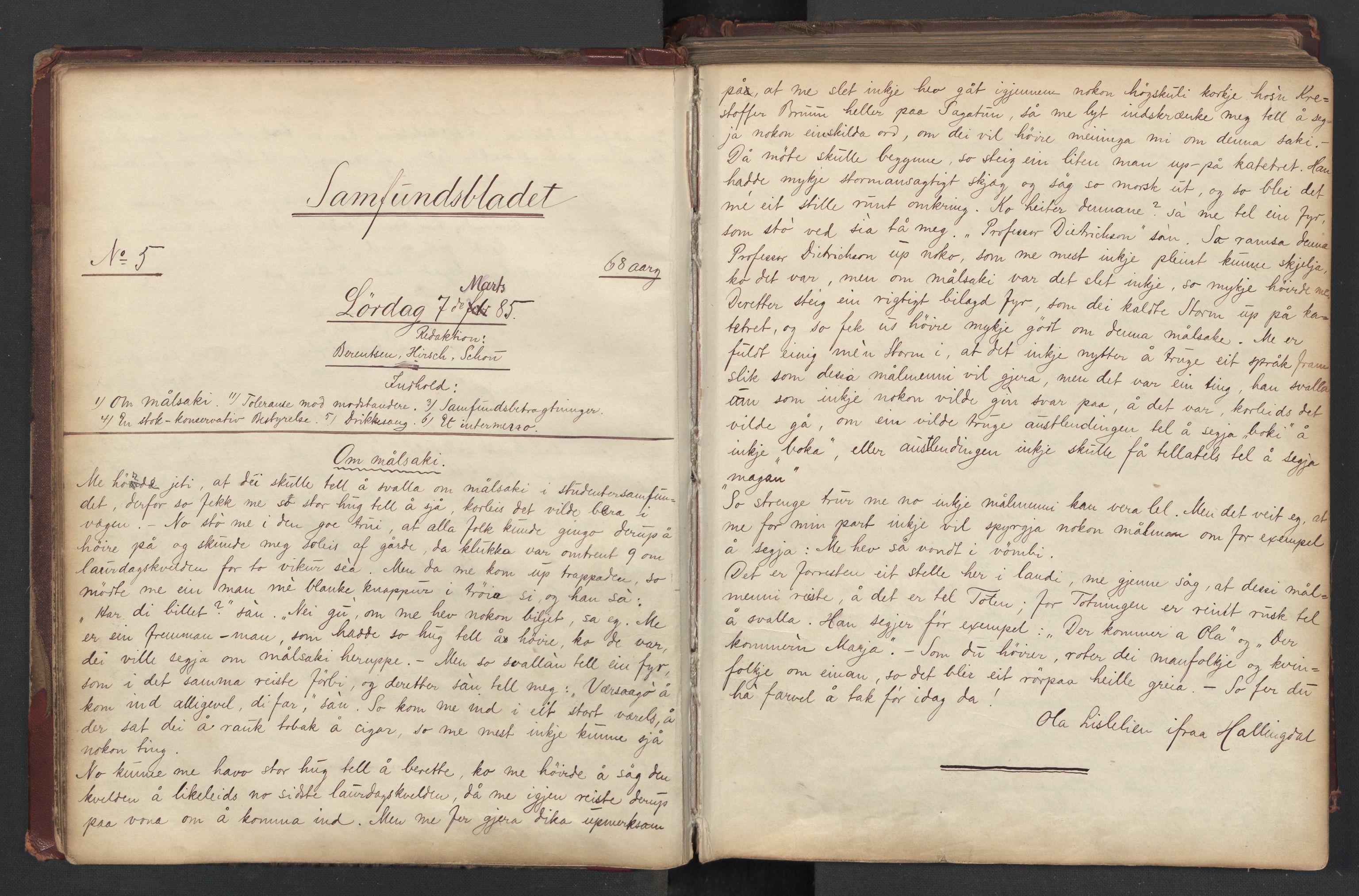 Det Norske Studentersamfund, AV/RA-PA-1322/X/Xa/L0012/0002: -- / Samfundsbladet, 1884-1887, s. 21