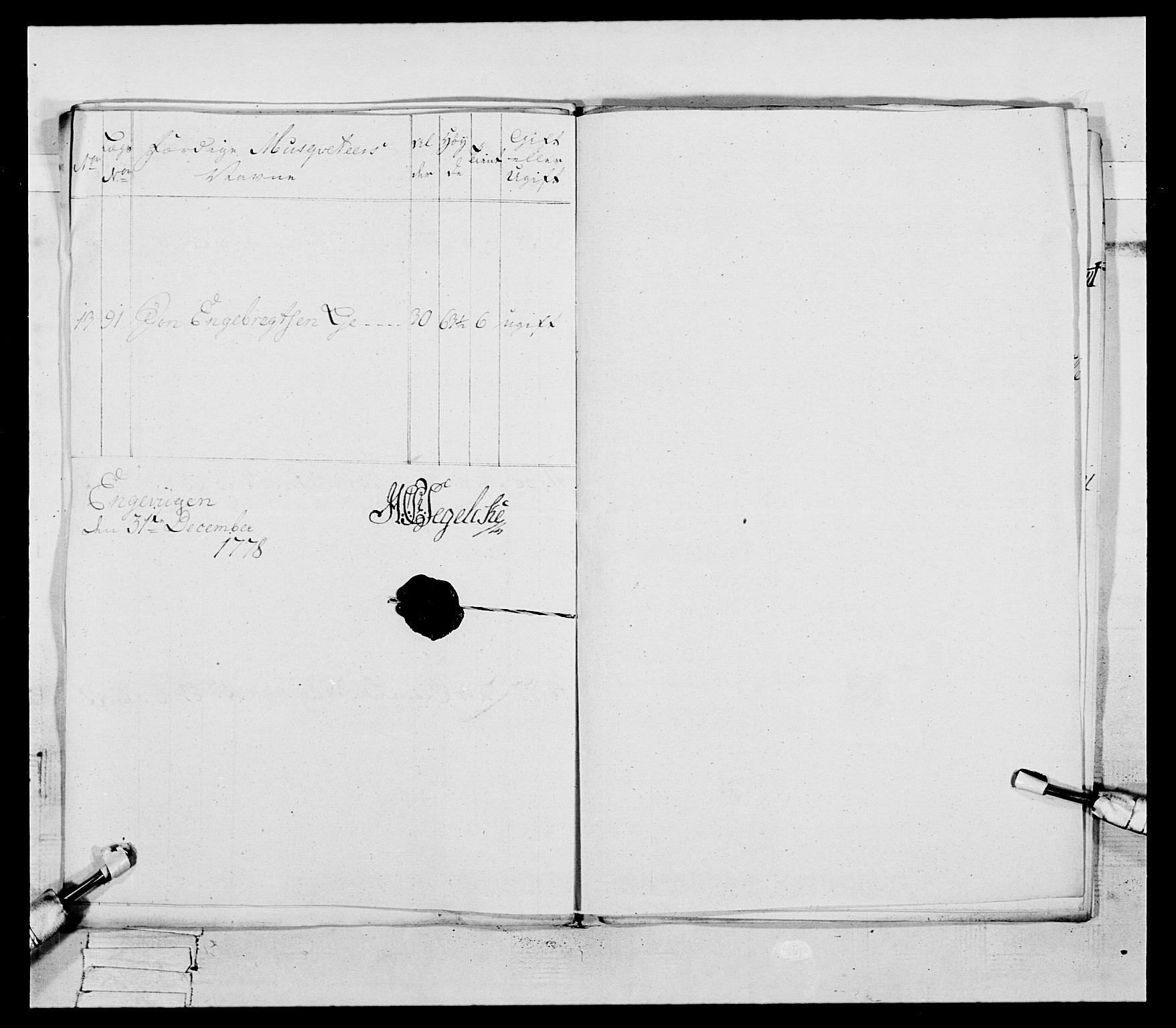 Generalitets- og kommissariatskollegiet, Det kongelige norske kommissariatskollegium, AV/RA-EA-5420/E/Eh/L0094: 2. Bergenhusiske nasjonale infanteriregiment, 1776-1779, s. 236