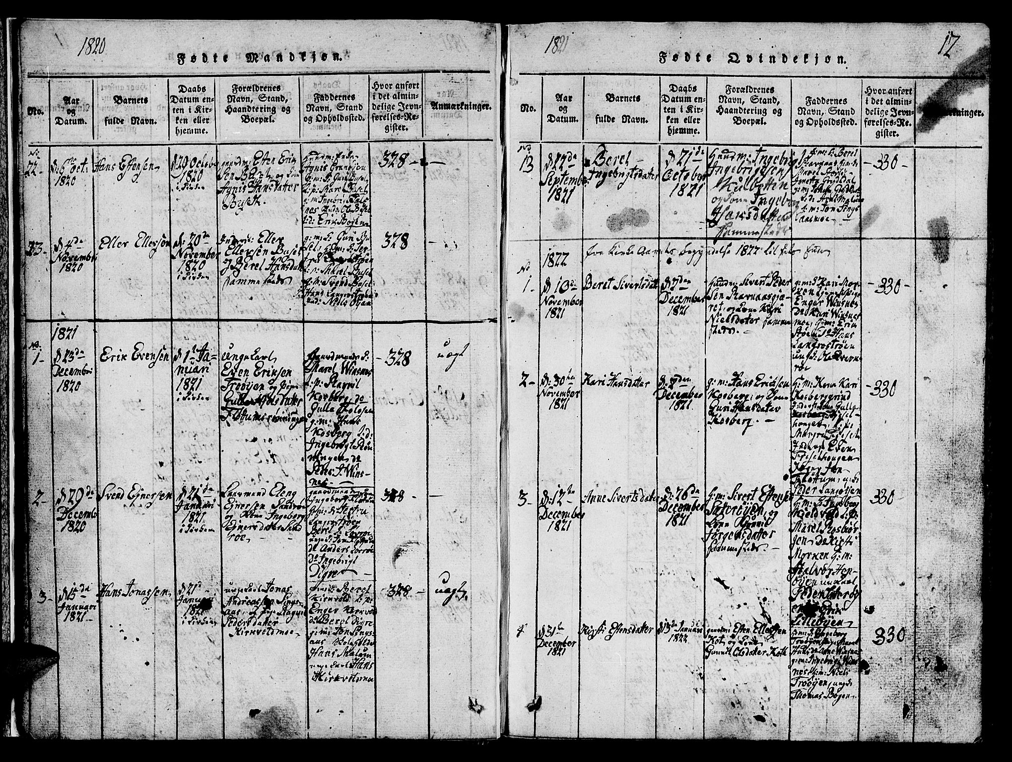 Ministerialprotokoller, klokkerbøker og fødselsregistre - Sør-Trøndelag, SAT/A-1456/688/L1026: Klokkerbok nr. 688C01, 1817-1860, s. 12