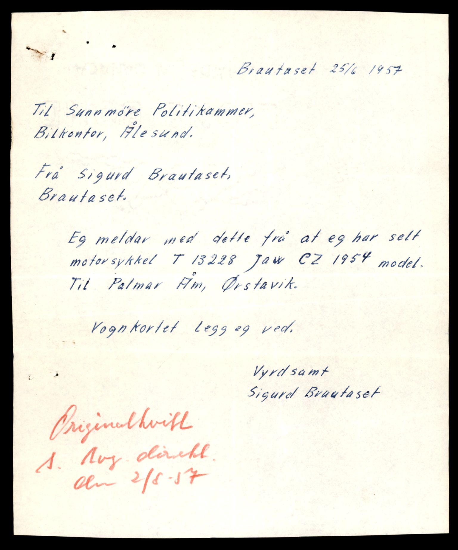Møre og Romsdal vegkontor - Ålesund trafikkstasjon, AV/SAT-A-4099/F/Fe/L0038: Registreringskort for kjøretøy T 13180 - T 13360, 1927-1998, s. 835