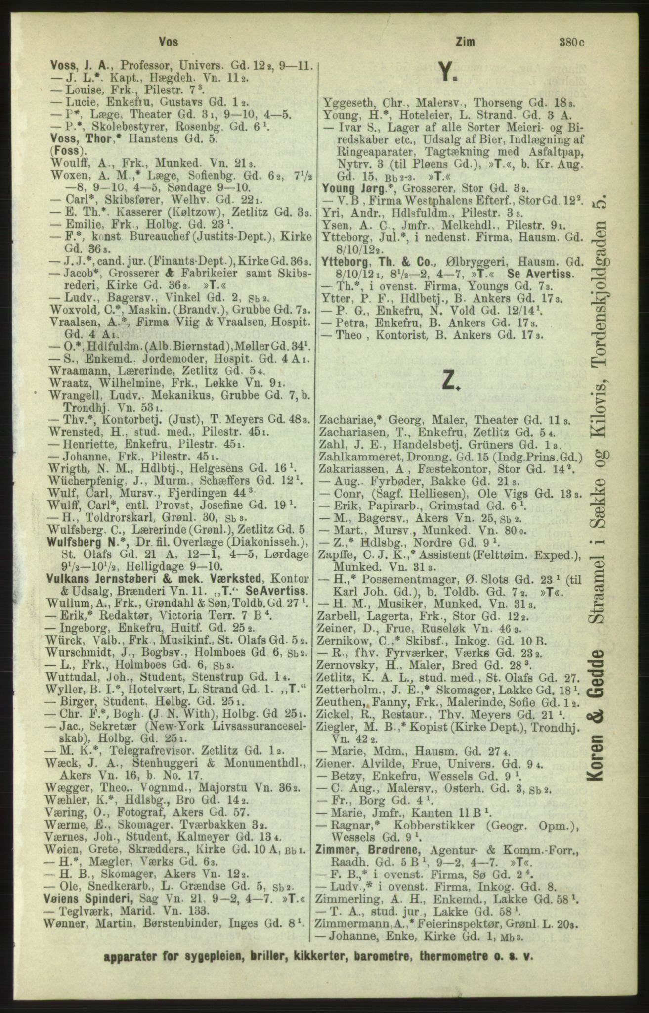 Kristiania/Oslo adressebok, PUBL/-, 1886, s. 380d