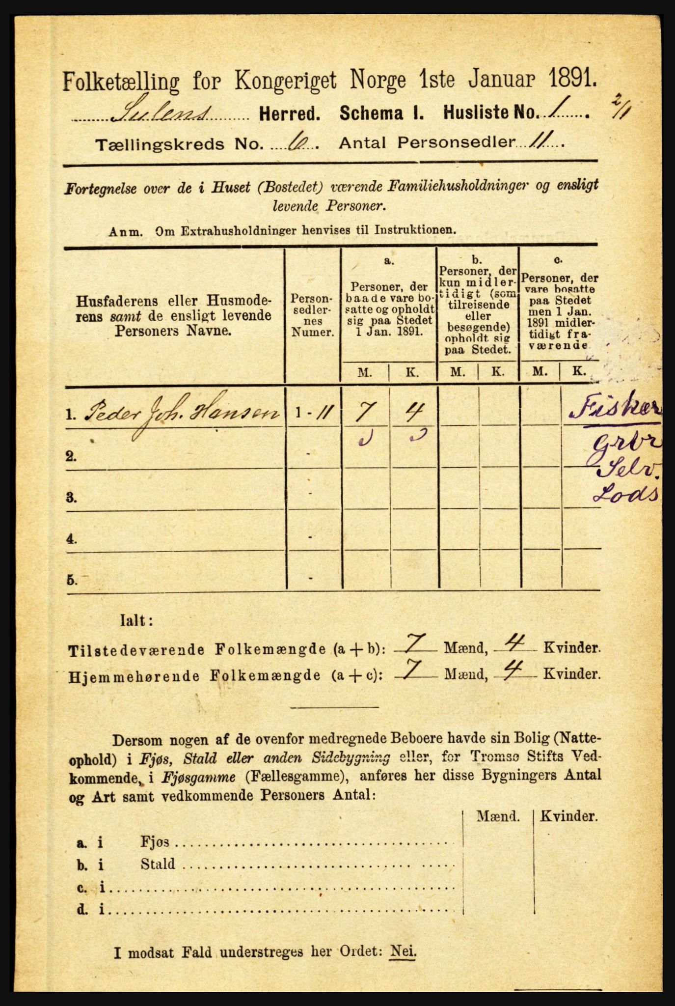 RA, Folketelling 1891 for 1412 Solund herred, 1891, s. 1953