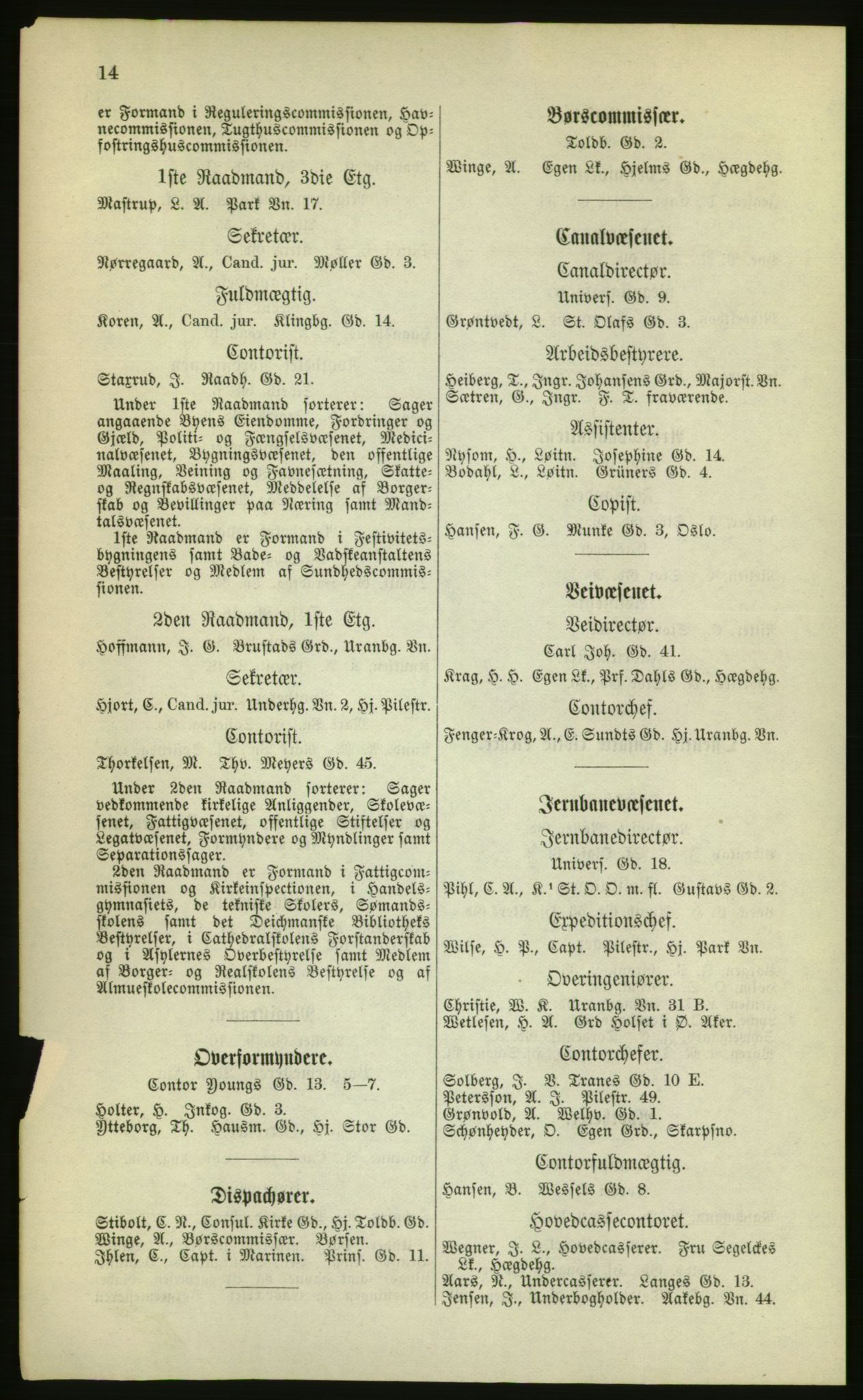 Kristiania/Oslo adressebok, PUBL/-, 1880, s. 14