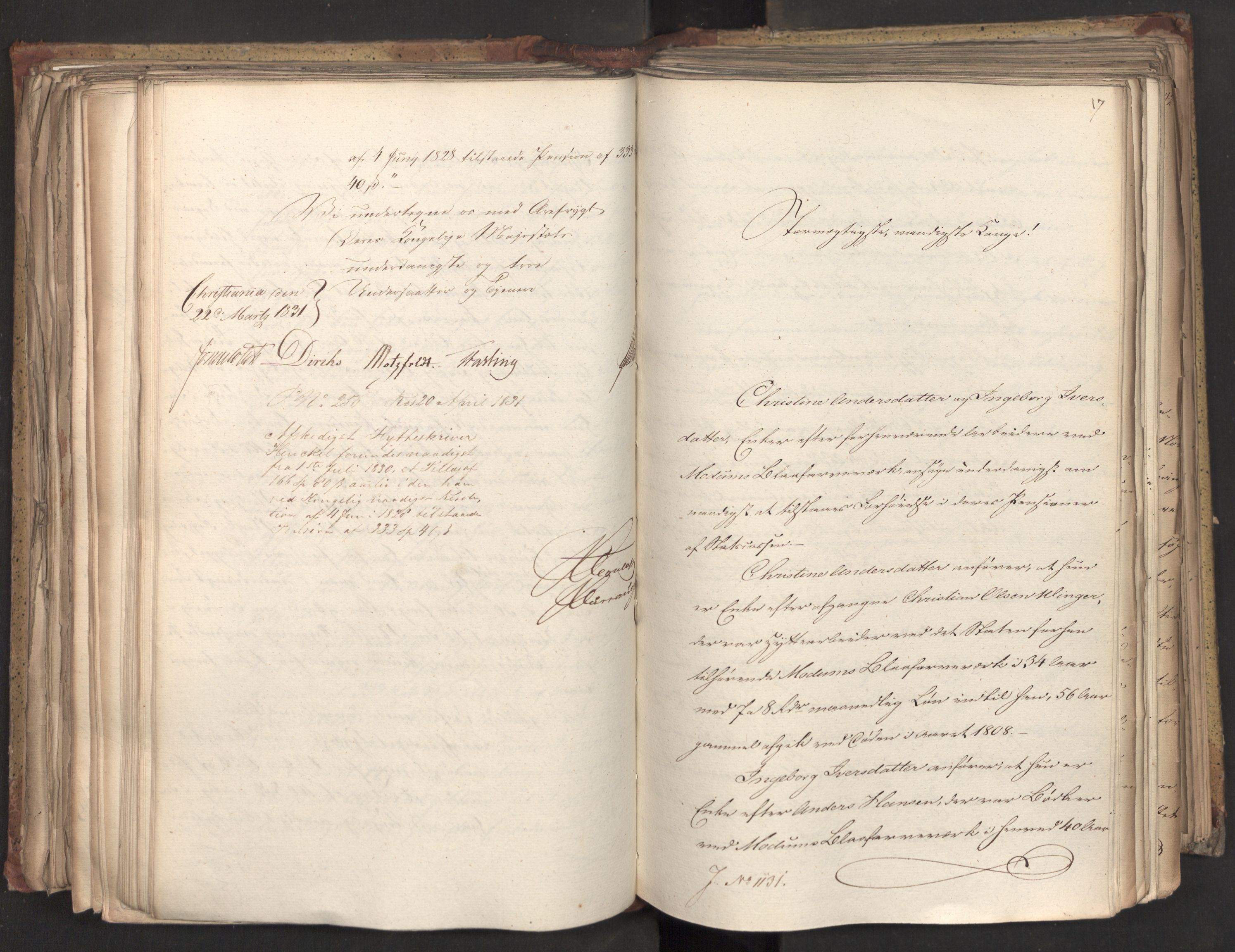 Statsrådsavdelingen i Stockholm, AV/RA-S-1003/D/Da/L0070: Regjeringsinnstillinger nr. 1047-1221, 1831, s. 324