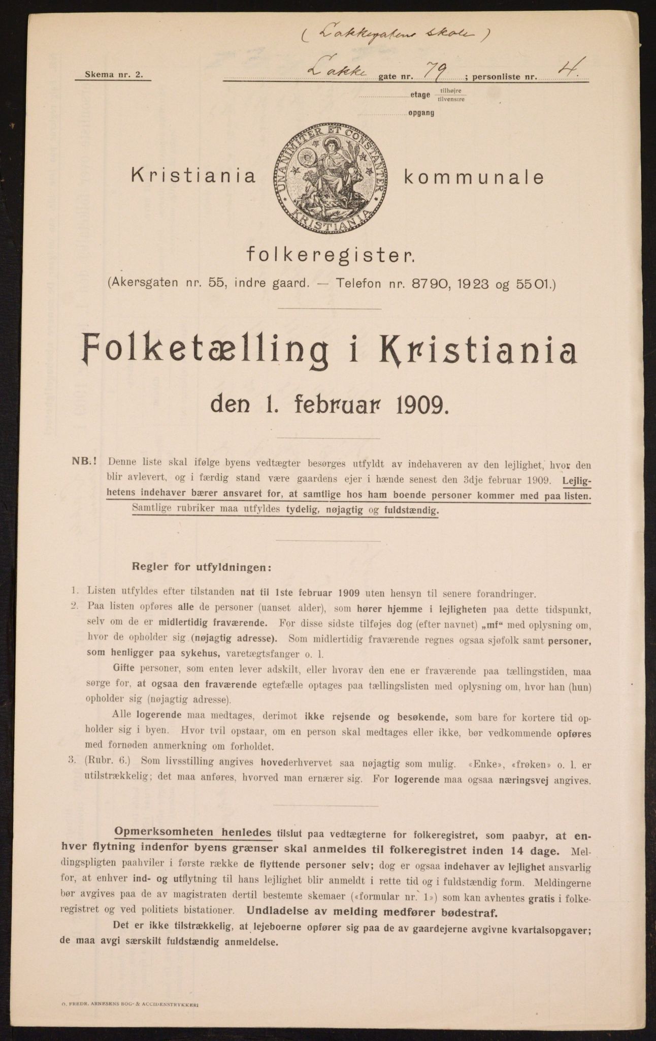 OBA, Kommunal folketelling 1.2.1909 for Kristiania kjøpstad, 1909, s. 51378