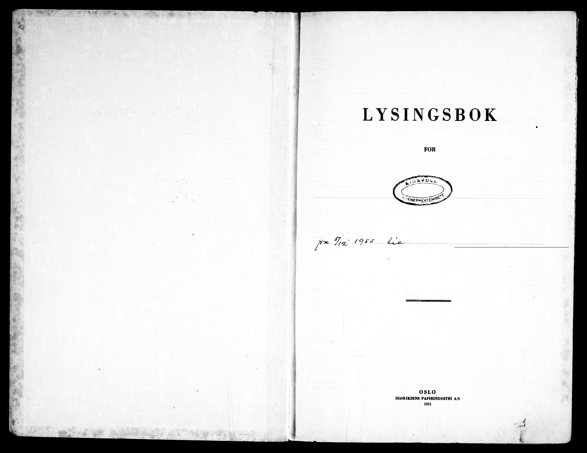 Eidsvoll prestekontor Kirkebøker, SAO/A-10888/H/Ha/L0006: Lysningsprotokoll nr. 6, 1955-1969
