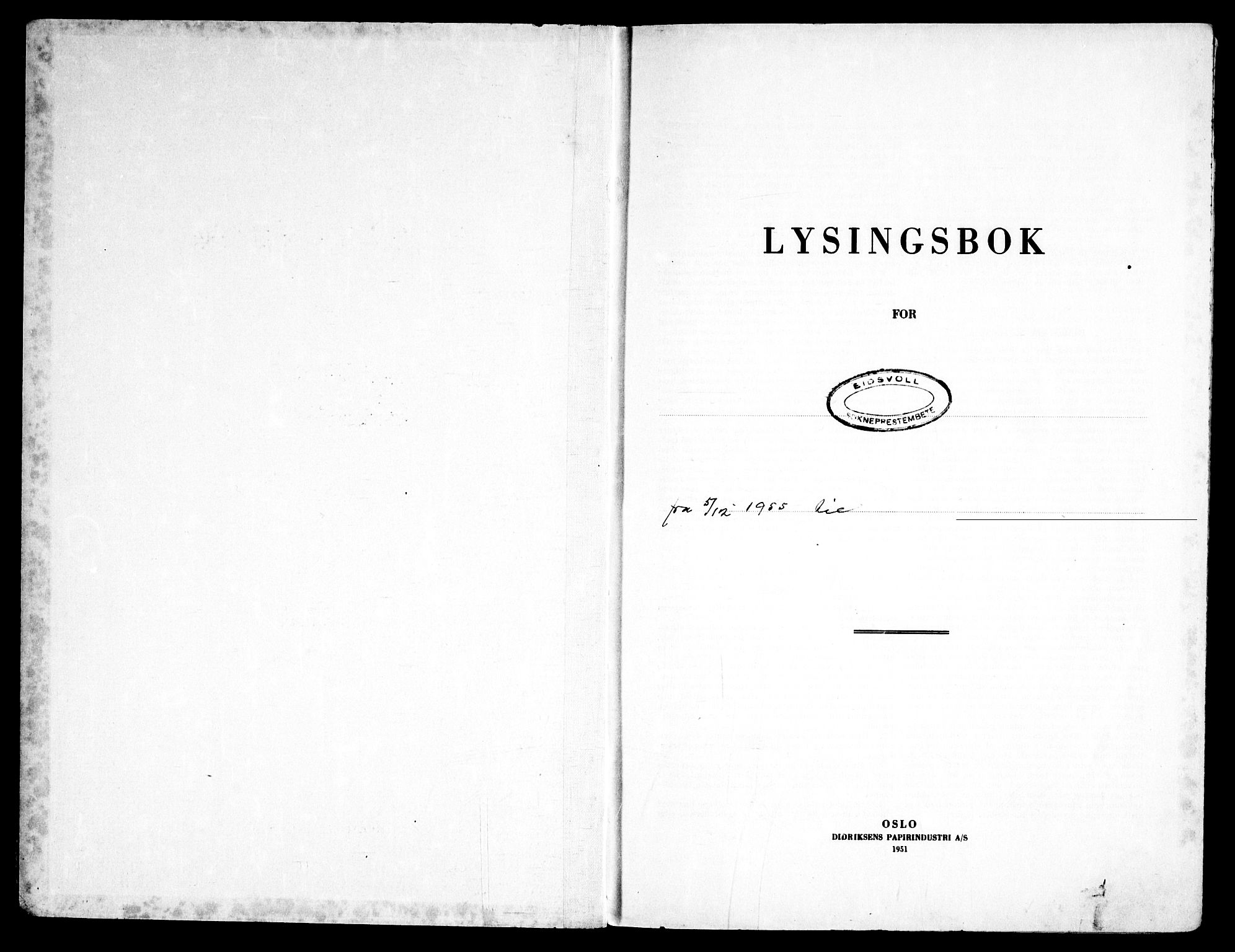 Eidsvoll prestekontor Kirkebøker, AV/SAO-A-10888/H/Ha/L0006: Lysningsprotokoll nr. 6, 1955-1969