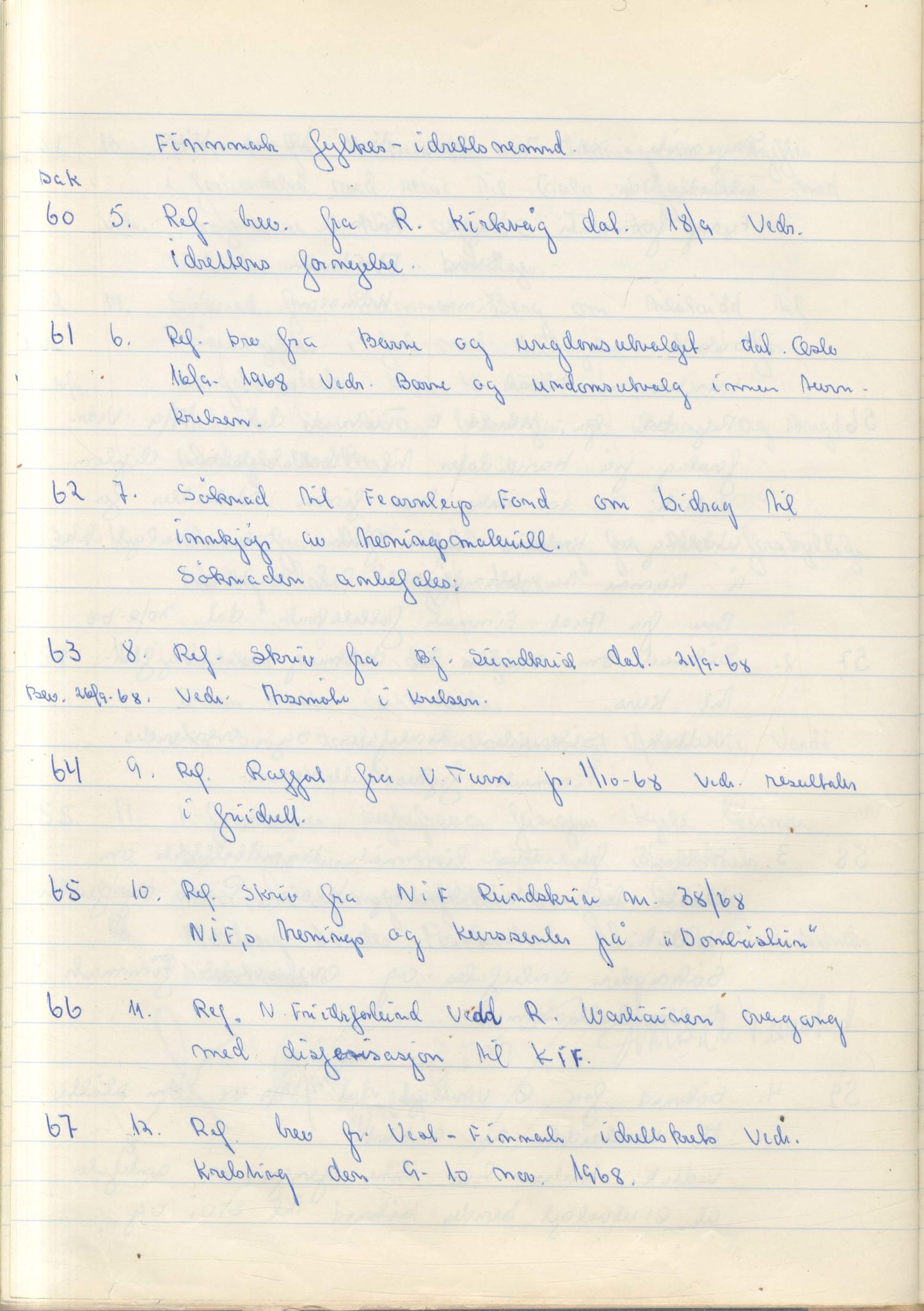 Aust-Finnmark Idrettskrets , FMFB/A-1041/A/L0007: Møteprotokoll for arbeidsutvalg, 1963-1971, s. 147