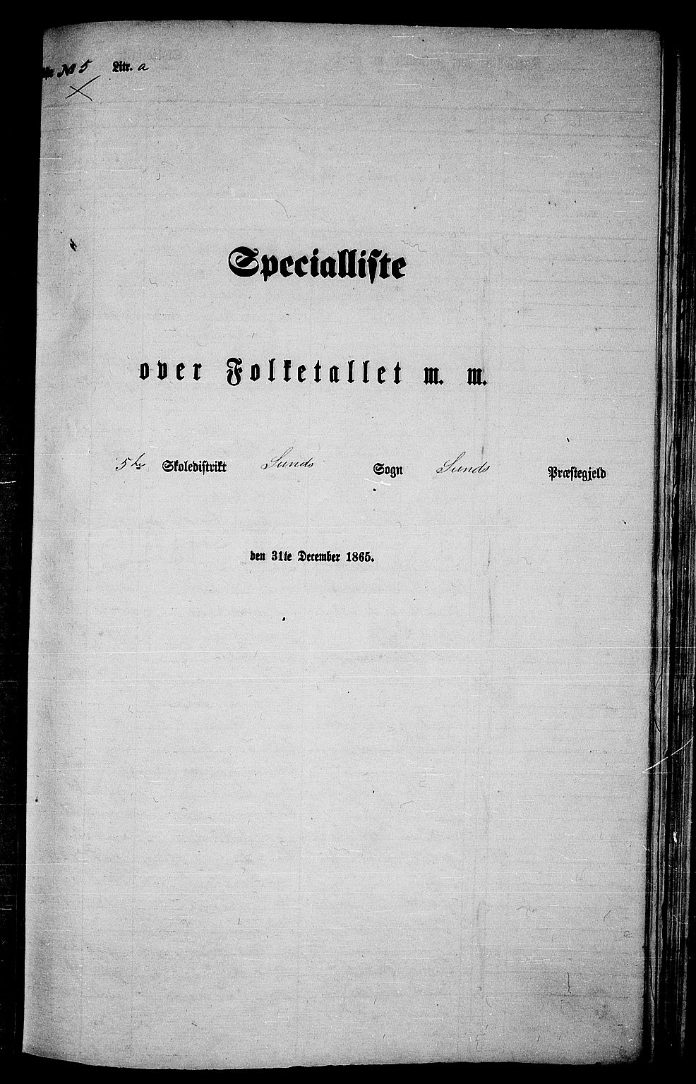 RA, Folketelling 1865 for 1245P Sund prestegjeld, 1865, s. 76