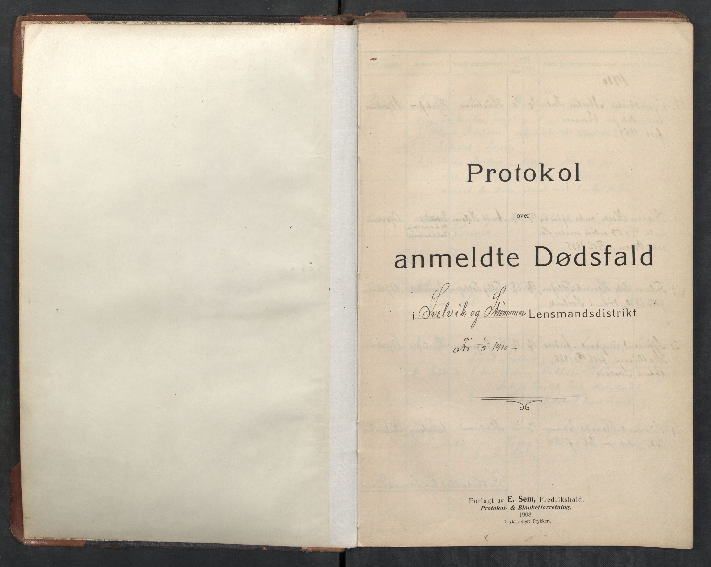 Svelvik og Strømm lensmannskontor, SAKO/A-551/H/Ha/L0001/0003: Dødsfallsprotokoller / Dødsfallsprotokoll, 1910-1923