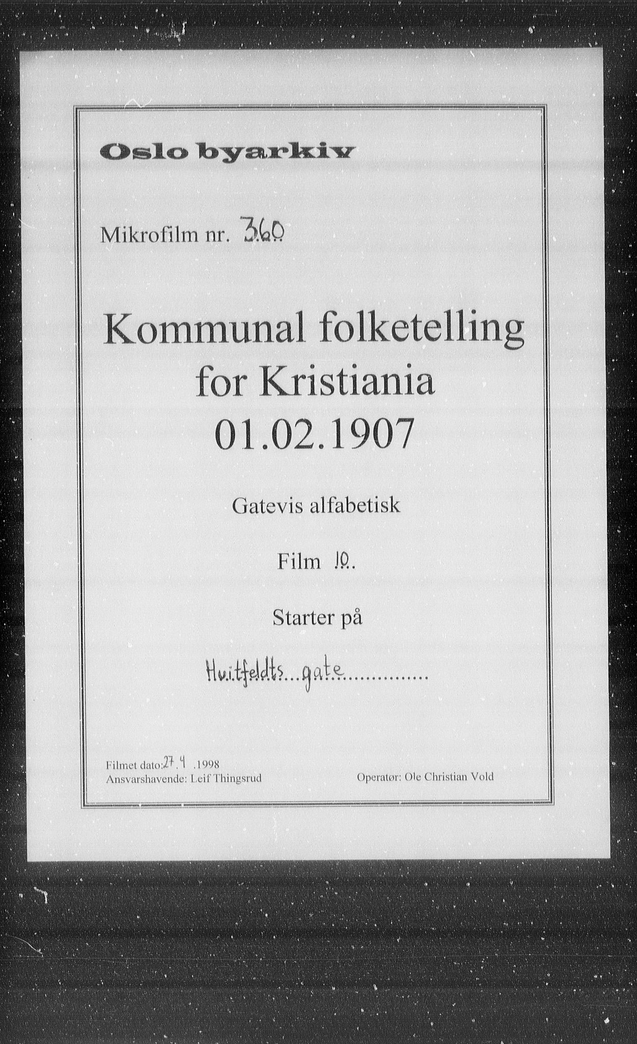 OBA, Kommunal folketelling 1.2.1907 for Kristiania kjøpstad, 1907, s. 21326