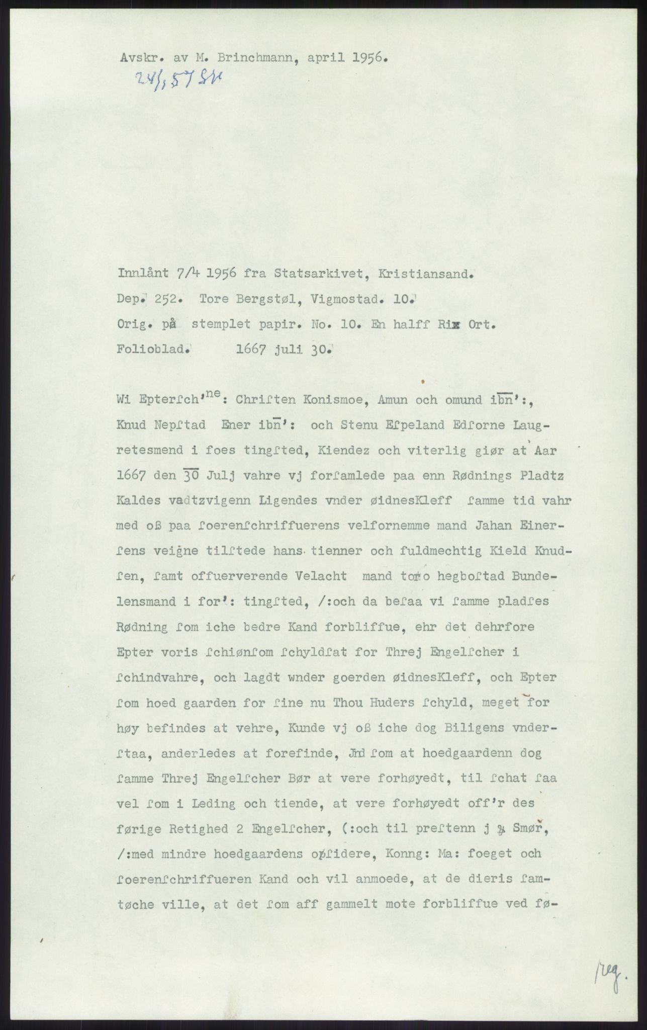 Samlinger til kildeutgivelse, Diplomavskriftsamlingen, AV/RA-EA-4053/H/Ha, s. 671