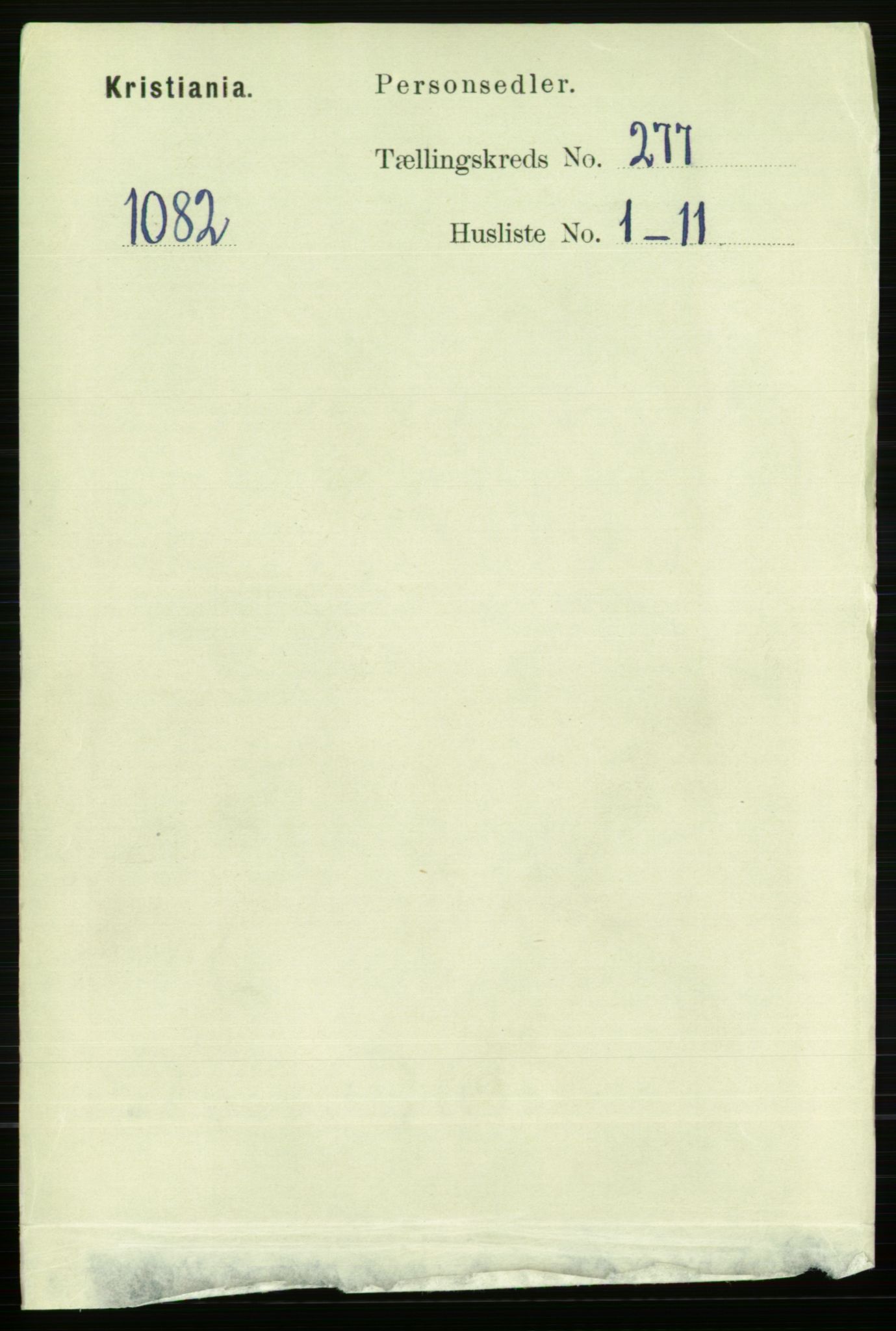 RA, Folketelling 1891 for 0301 Kristiania kjøpstad, 1891, s. 168085