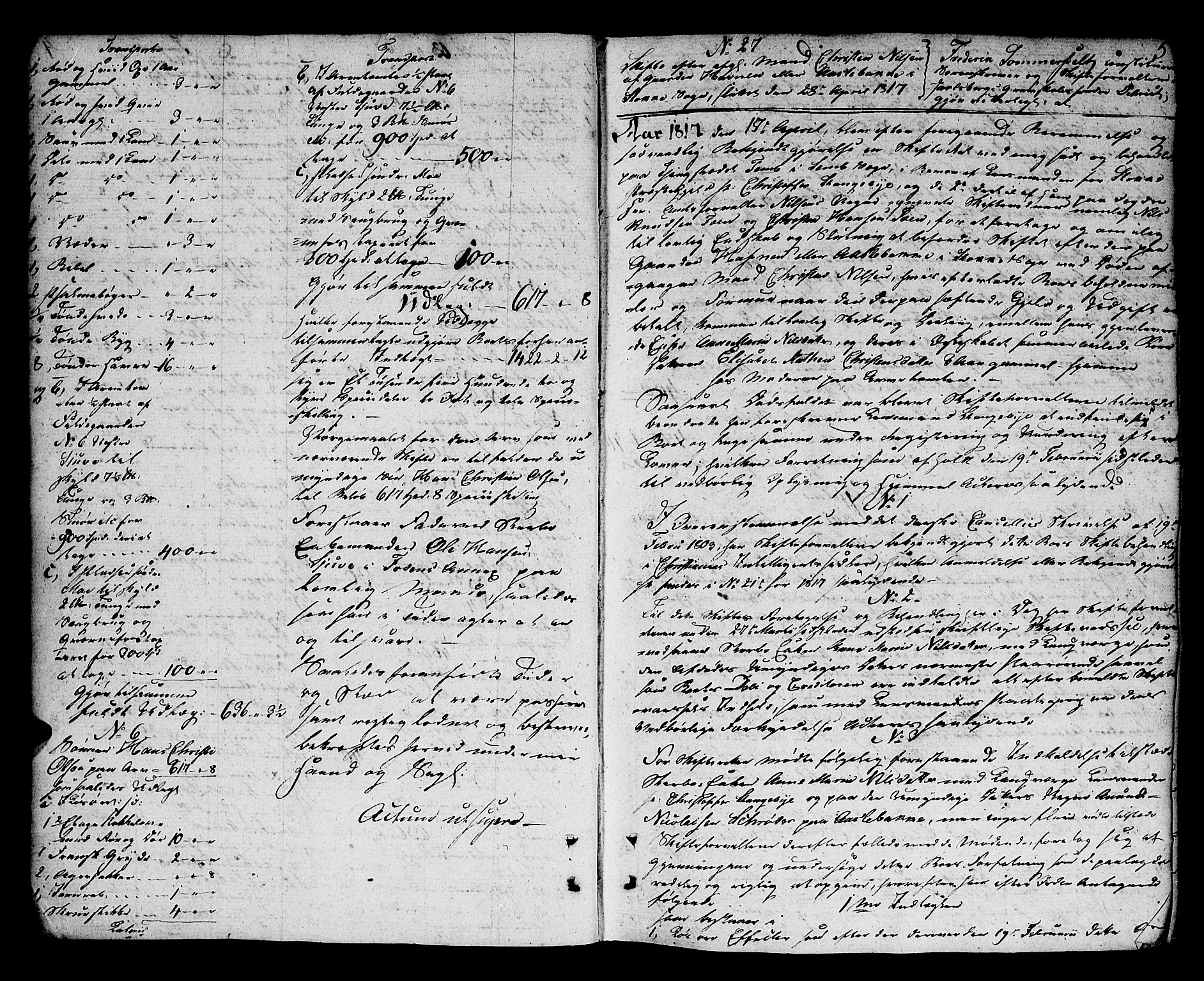 Søndre Jarlsberg sorenskriveri, AV/SAKO-A-129/H/Hb/Hba/L0016: Skifteprotokoll, 1817-1820, s. 4b-5a