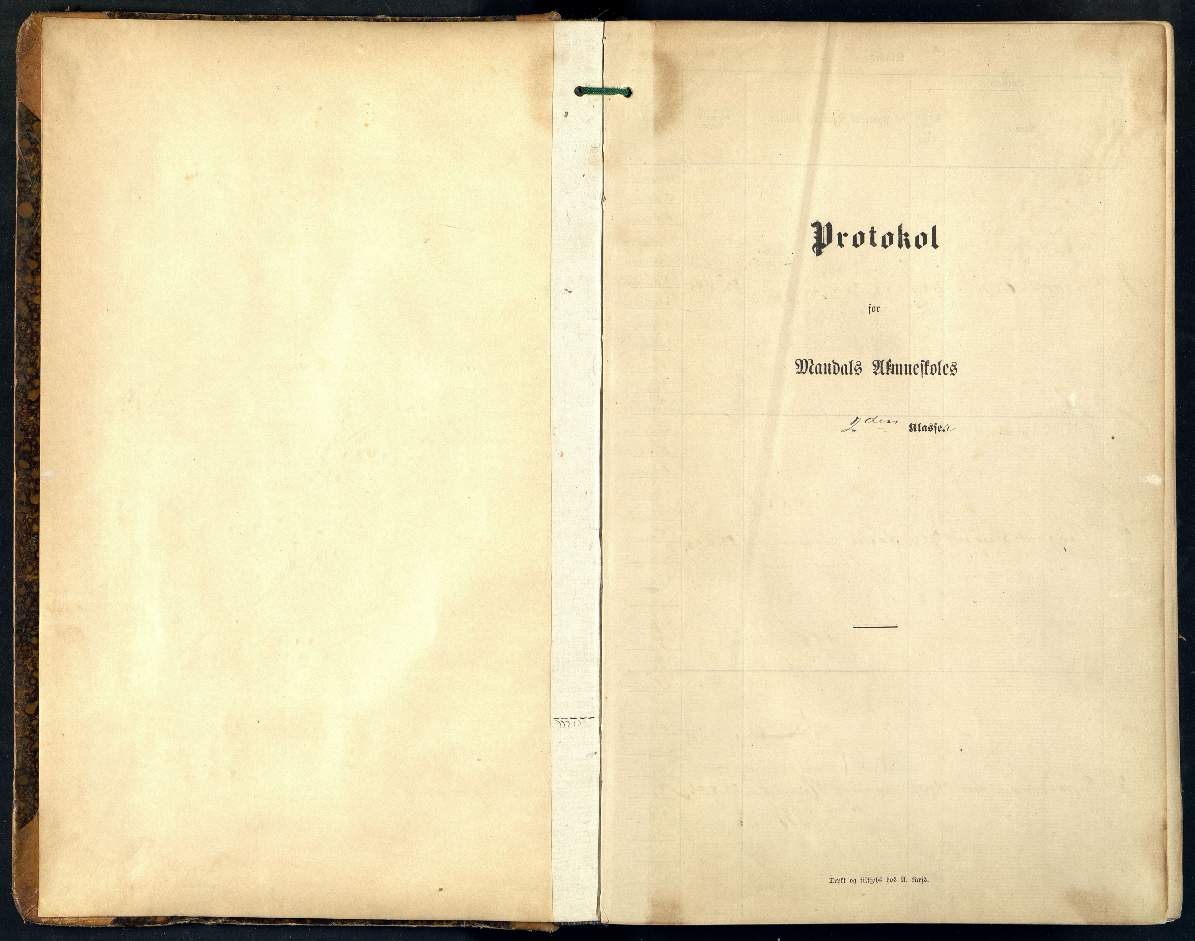 Mandal By - Mandal Allmueskole/Folkeskole/Skole, ARKSOR/1002MG551/H/L0023: Skoleprotokoll, 1895-1910