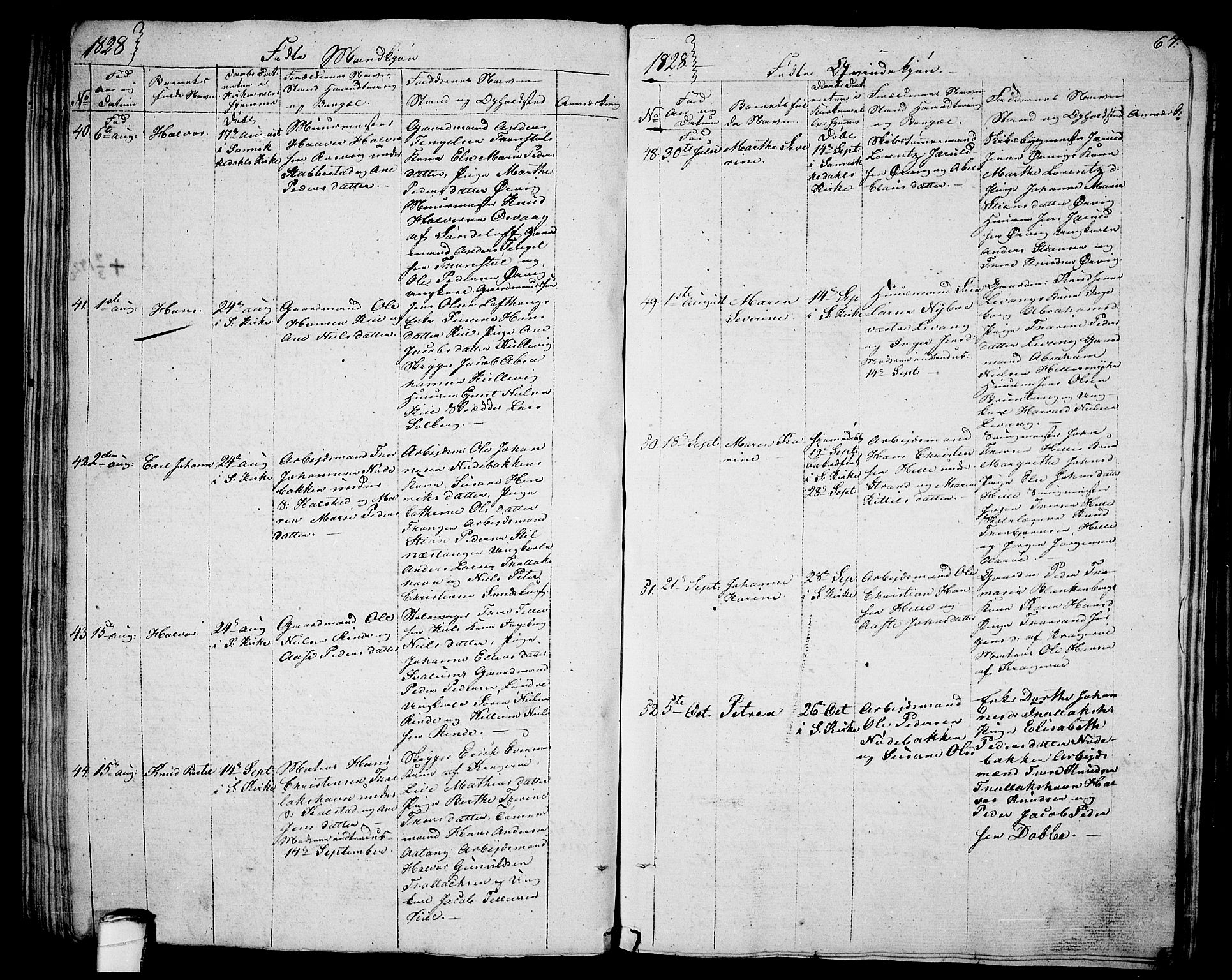 Sannidal kirkebøker, AV/SAKO-A-296/F/Fa/L0005: Ministerialbok nr. 5, 1823-1830, s. 67