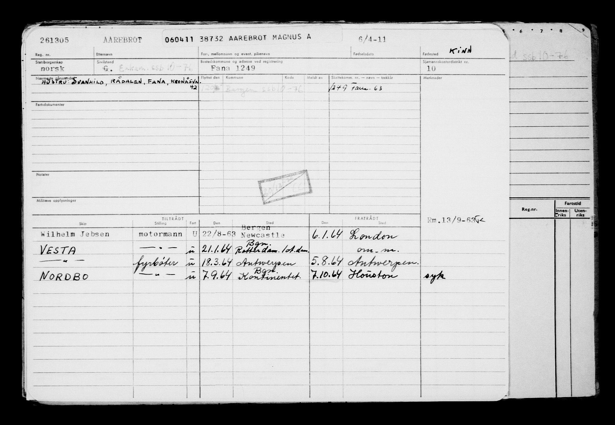 Direktoratet for sjømenn, AV/RA-S-3545/G/Gb/L0095: Hovedkort, 1911, s. 89