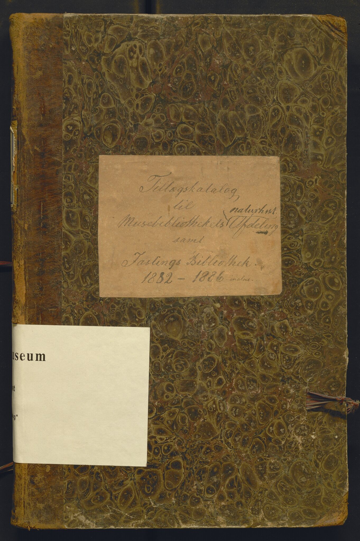 Bergens Museum, AV/SAB-A-17301/05/G/Gc/L0001: Tilleggskatalog til Naturhistorisk avdeling og Fastings bibliotek , 1882-1888