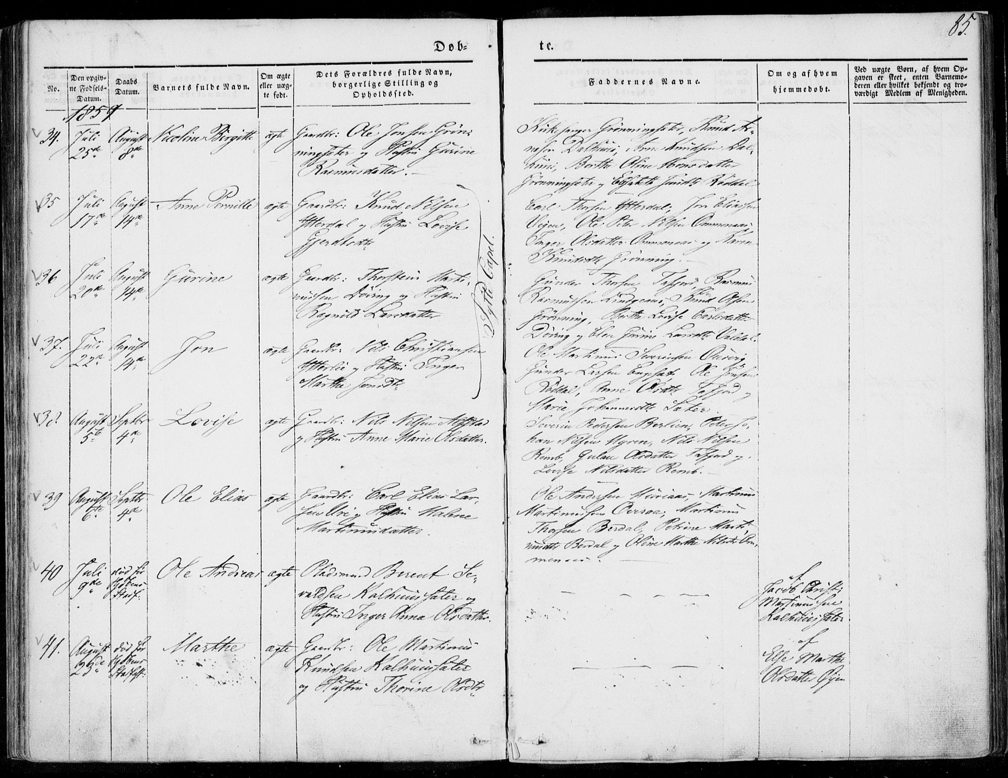 Ministerialprotokoller, klokkerbøker og fødselsregistre - Møre og Romsdal, AV/SAT-A-1454/519/L0249: Ministerialbok nr. 519A08, 1846-1868, s. 85