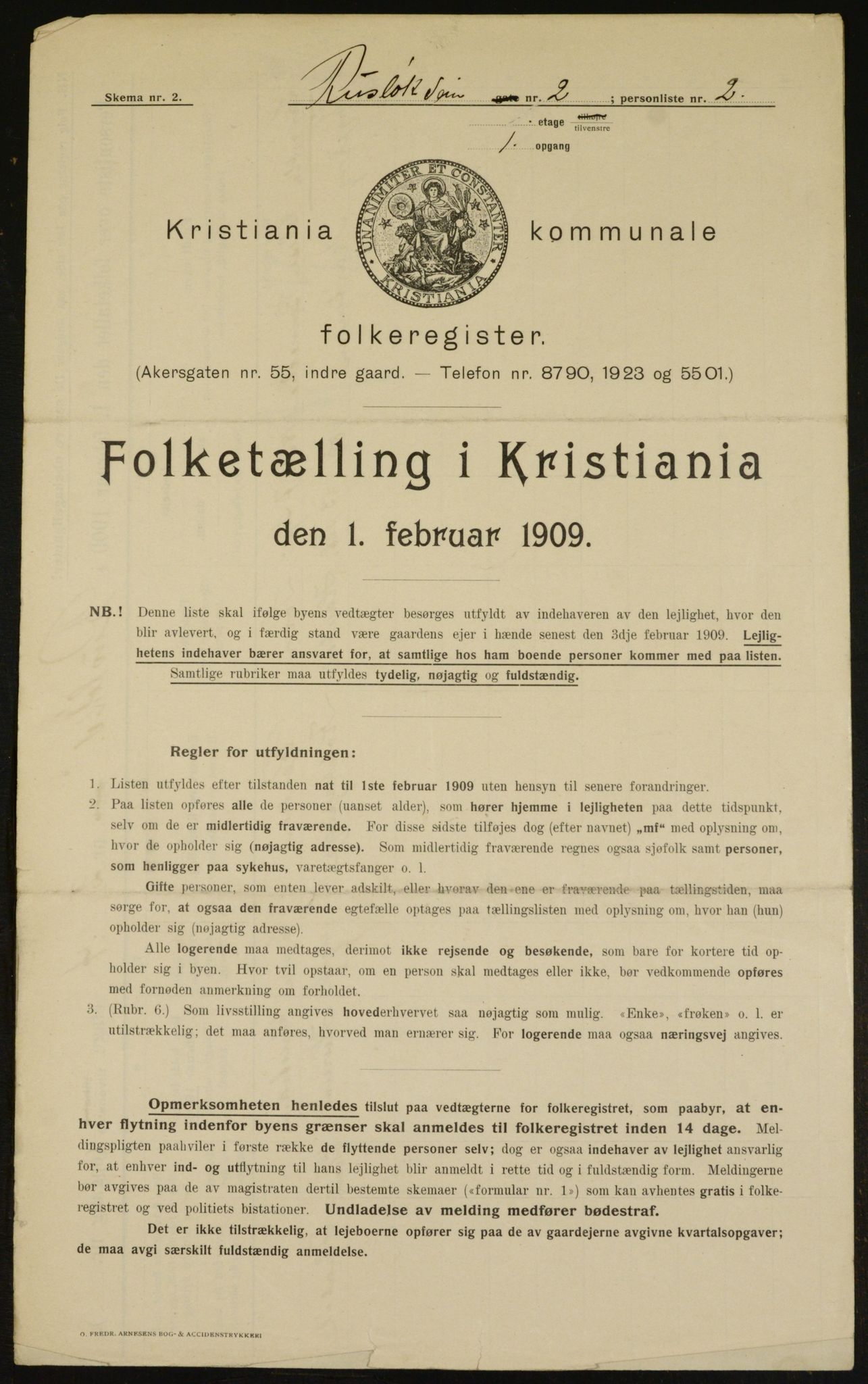 OBA, Kommunal folketelling 1.2.1909 for Kristiania kjøpstad, 1909, s. 76840