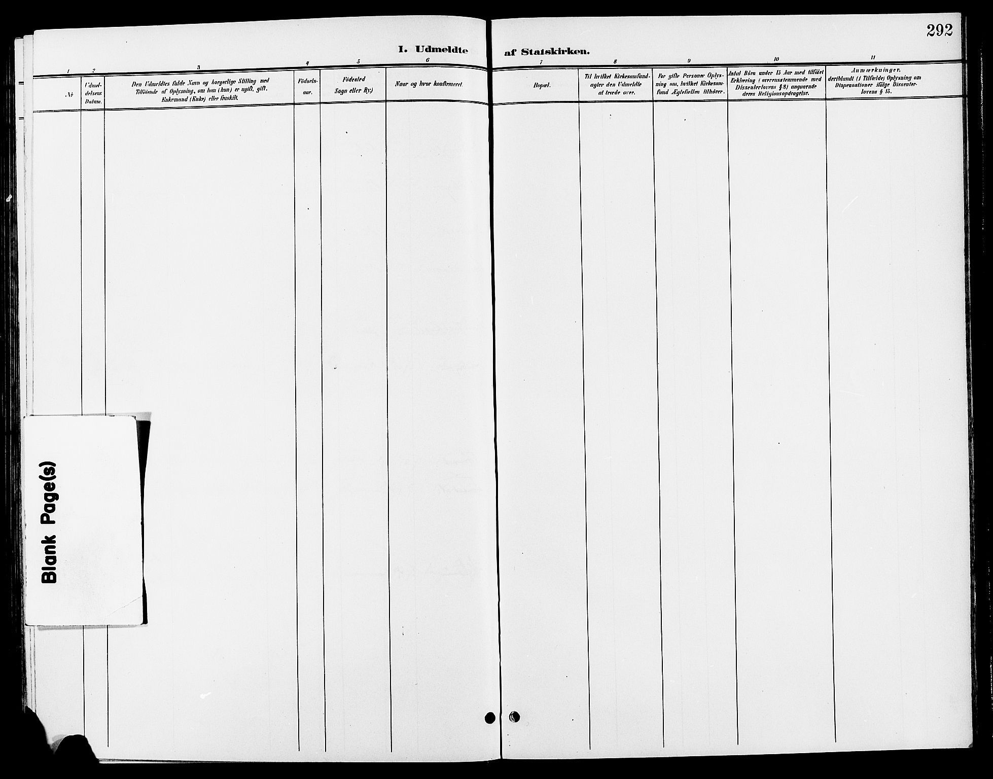 Tynset prestekontor, SAH/PREST-058/H/Ha/Hab/L0009: Klokkerbok nr. 9, 1900-1914, s. 292