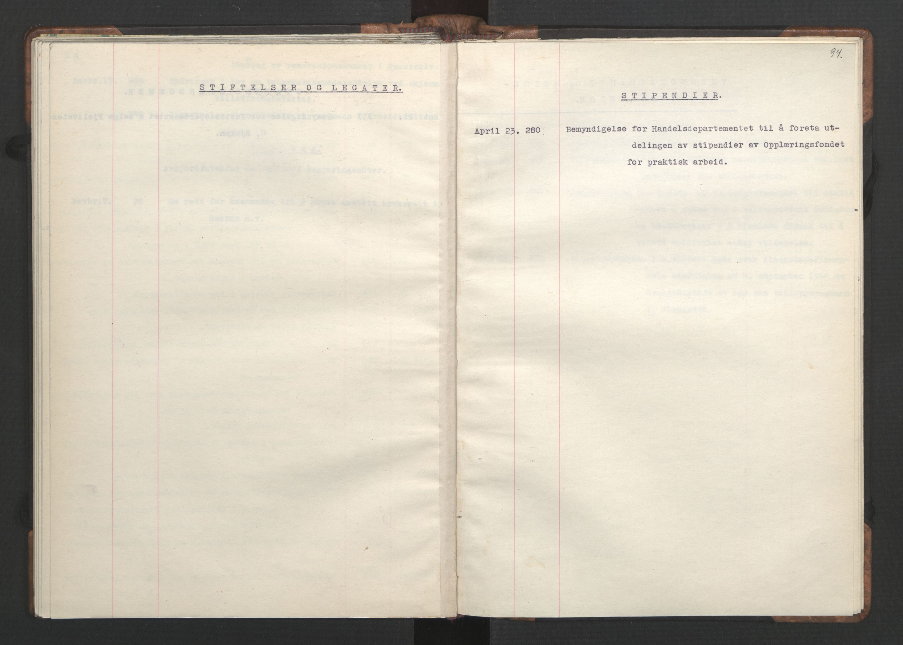 NS-administrasjonen 1940-1945 (Statsrådsekretariatet, de kommisariske statsråder mm), RA/S-4279/D/Da/L0002: Register (RA j.nr. 985/1943, tilgangsnr. 17/1943), 1942, s. 97