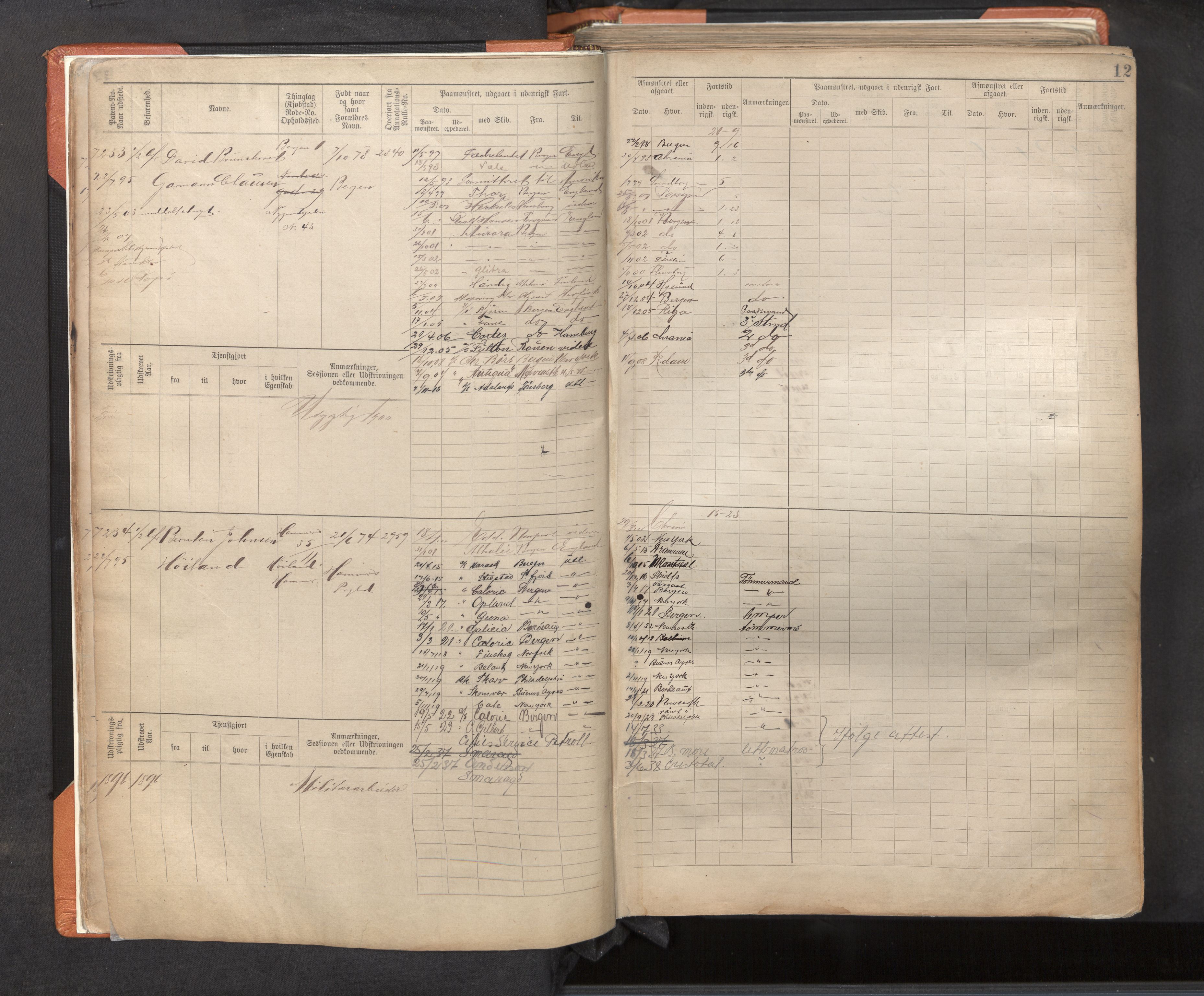 Innrulleringssjefen i Bergen, AV/SAB-A-100050/F/Fc/L0012: Sjøfartshovedrulle, nr. 7211 - 8168, 1895-1900, s. 12