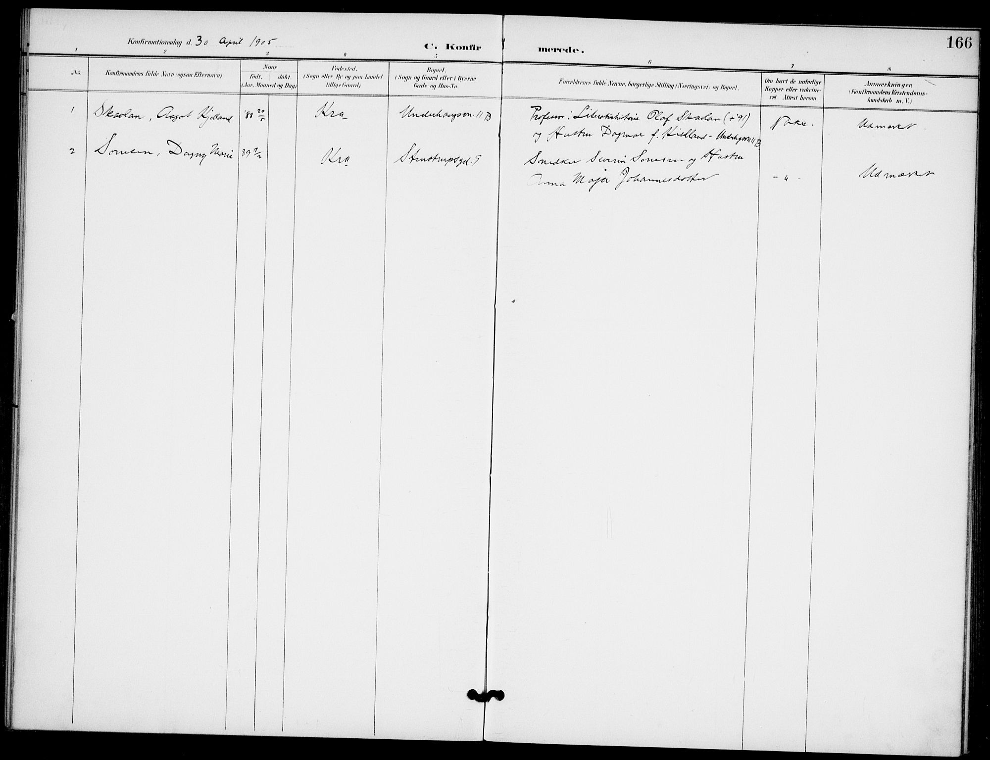 Broderskapets kirke Oslo , AV/SAO-PAO-0221/A/L0001: Dissenterprotokoll nr. 1, 1880-1935, s. 166