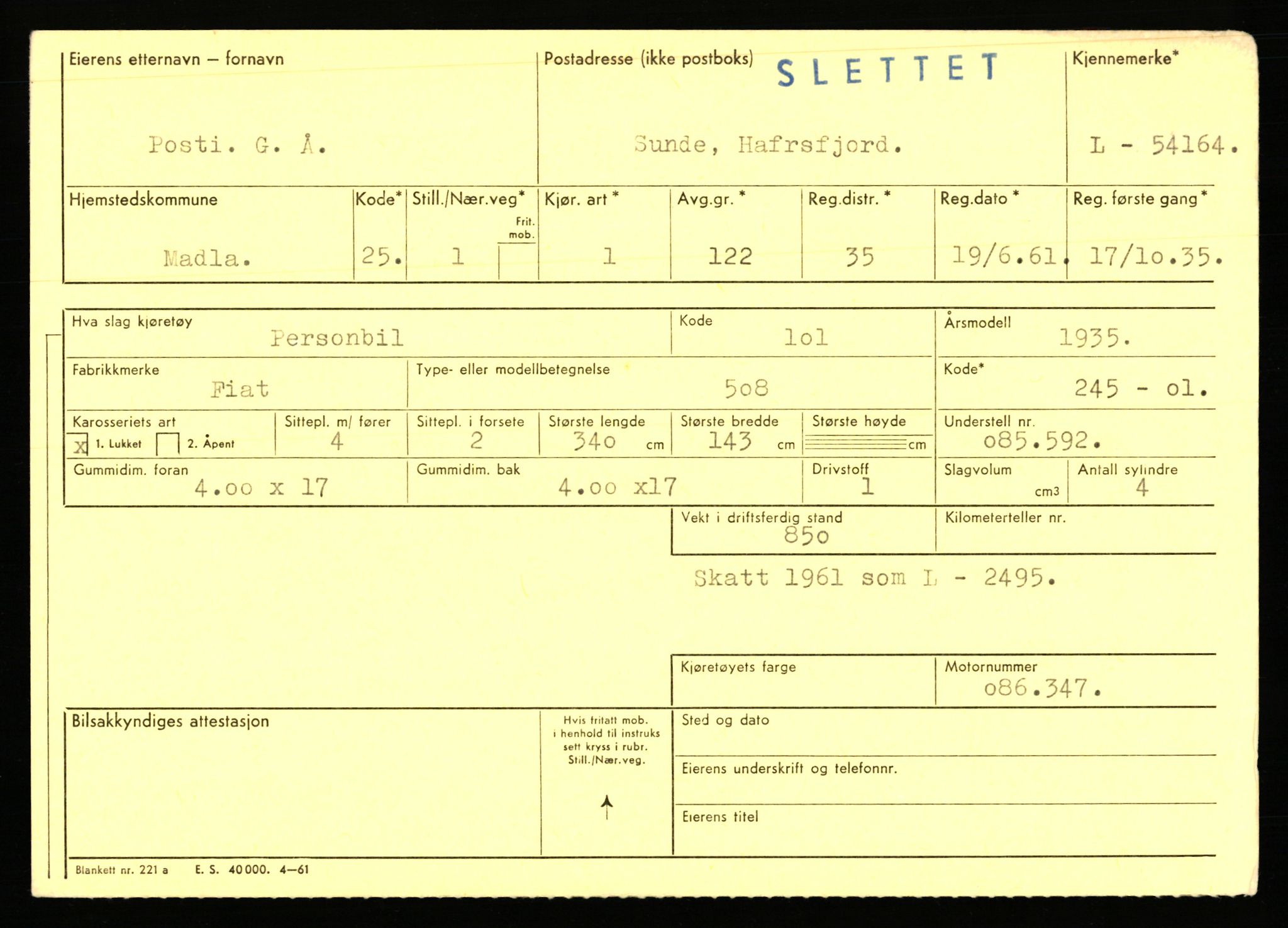 Stavanger trafikkstasjon, AV/SAST-A-101942/0/F/L0053: L-52900 - L-54199, 1930-1971, s. 2795