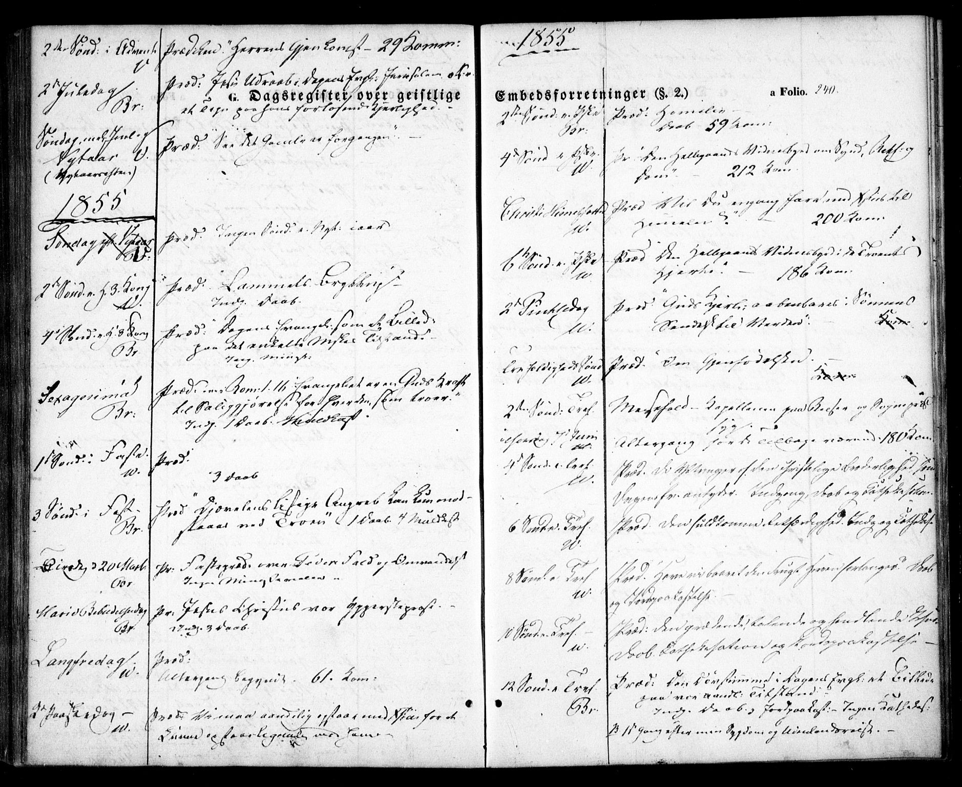 Birkenes sokneprestkontor, SAK/1111-0004/F/Fa/L0003: Ministerialbok nr. A 3, 1850-1866, s. 240