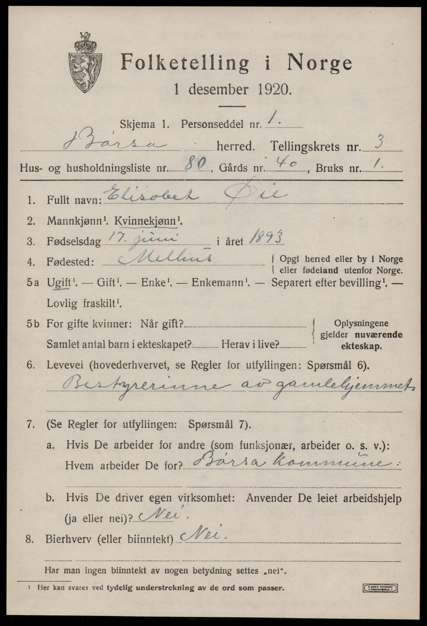 SAT, Folketelling 1920 for 1658 Børsa herred, 1920, s. 2483