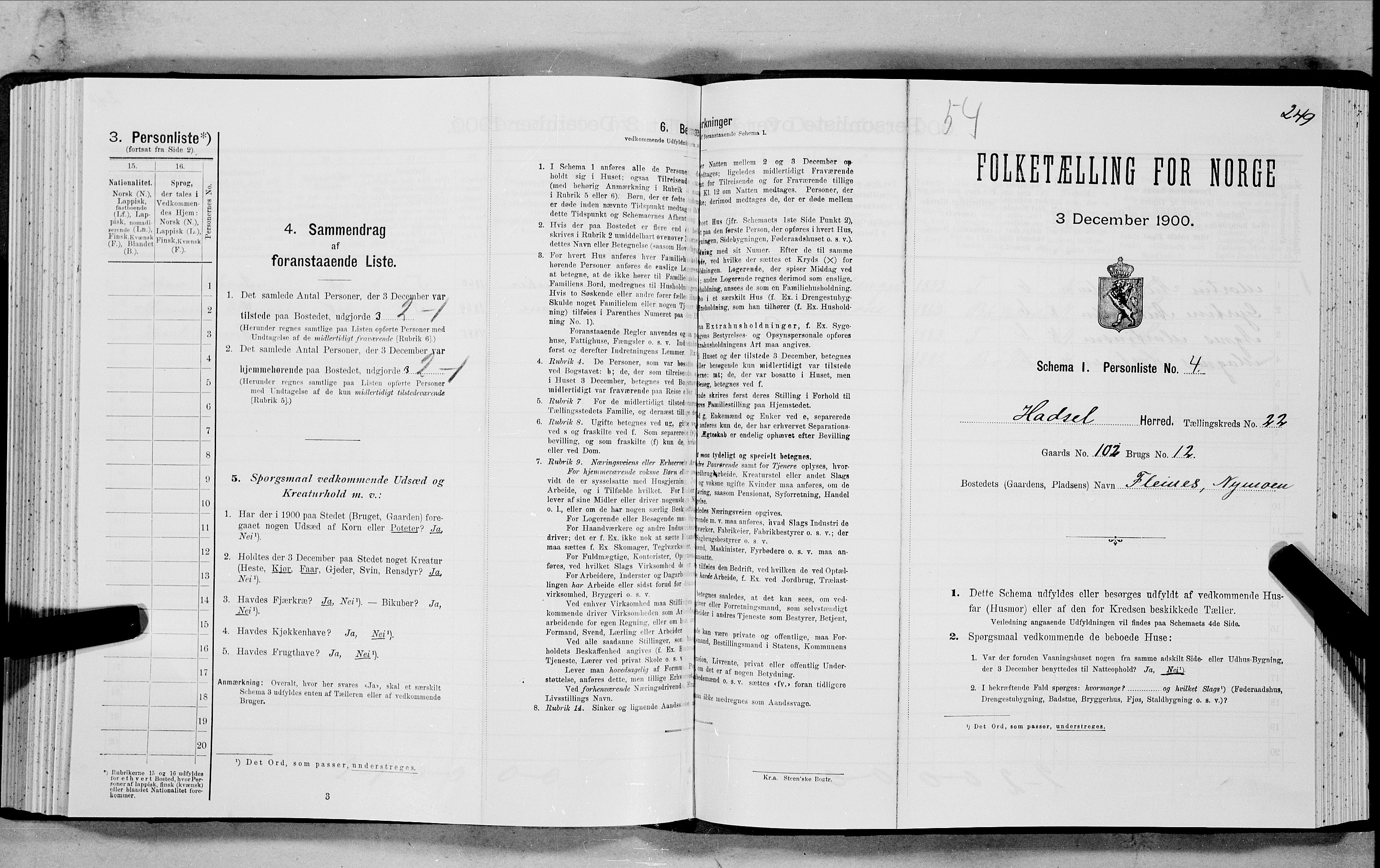 SAT, Folketelling 1900 for 1866 Hadsel herred, 1900, s. 2144