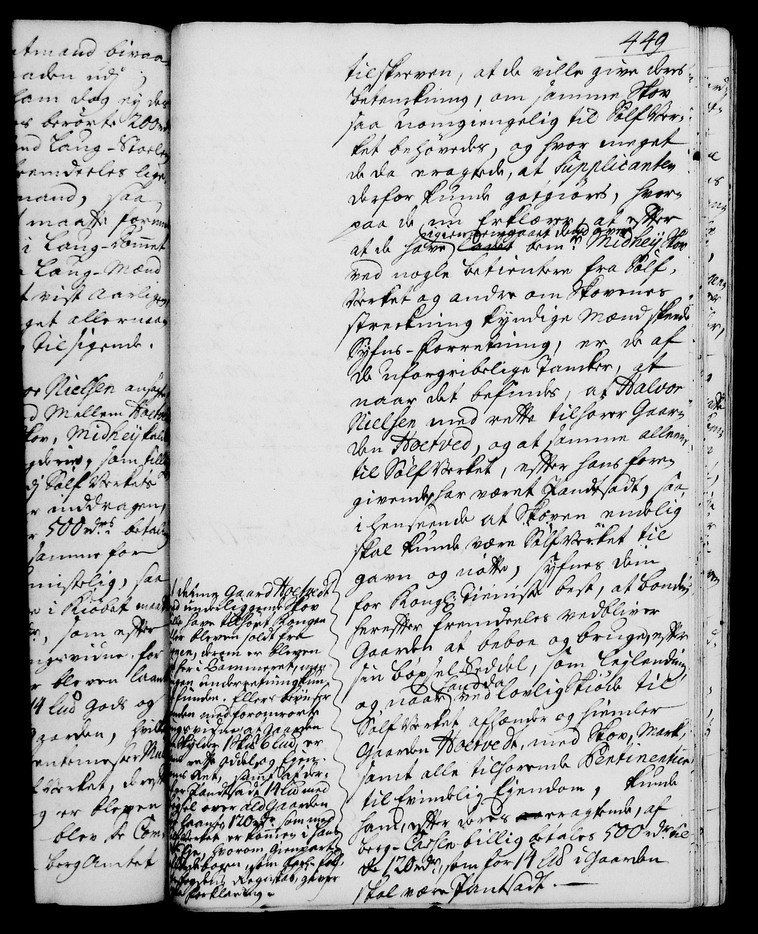 Rentekammeret, Kammerkanselliet, AV/RA-EA-3111/G/Gh/Gha/L0019: Norsk ekstraktmemorialprotokoll (merket RK 53.64), 1736-1737, s. 449
