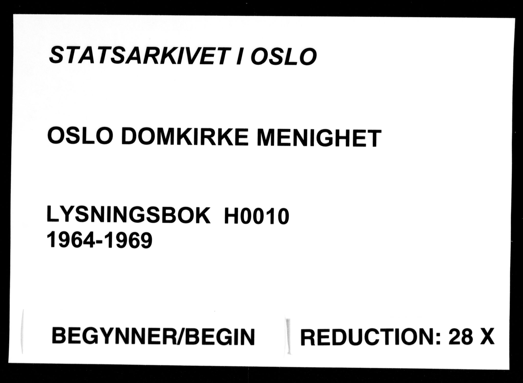 Oslo domkirke Kirkebøker, AV/SAO-A-10752/H/Ha/L0010: Lysningsprotokoll nr. 10, 1964-1969