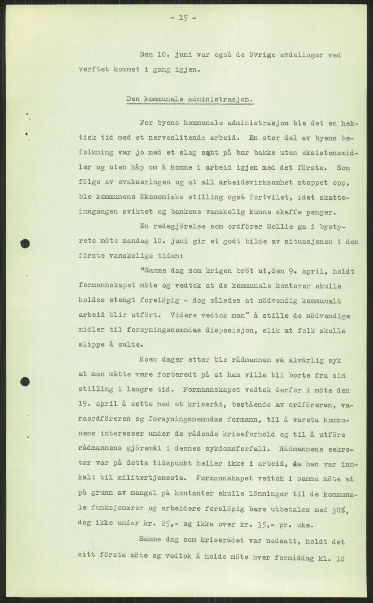 Forsvaret, Forsvarets krigshistoriske avdeling, AV/RA-RAFA-2017/Y/Ya/L0014: II-C-11-31 - Fylkesmenn.  Rapporter om krigsbegivenhetene 1940., 1940, s. 560