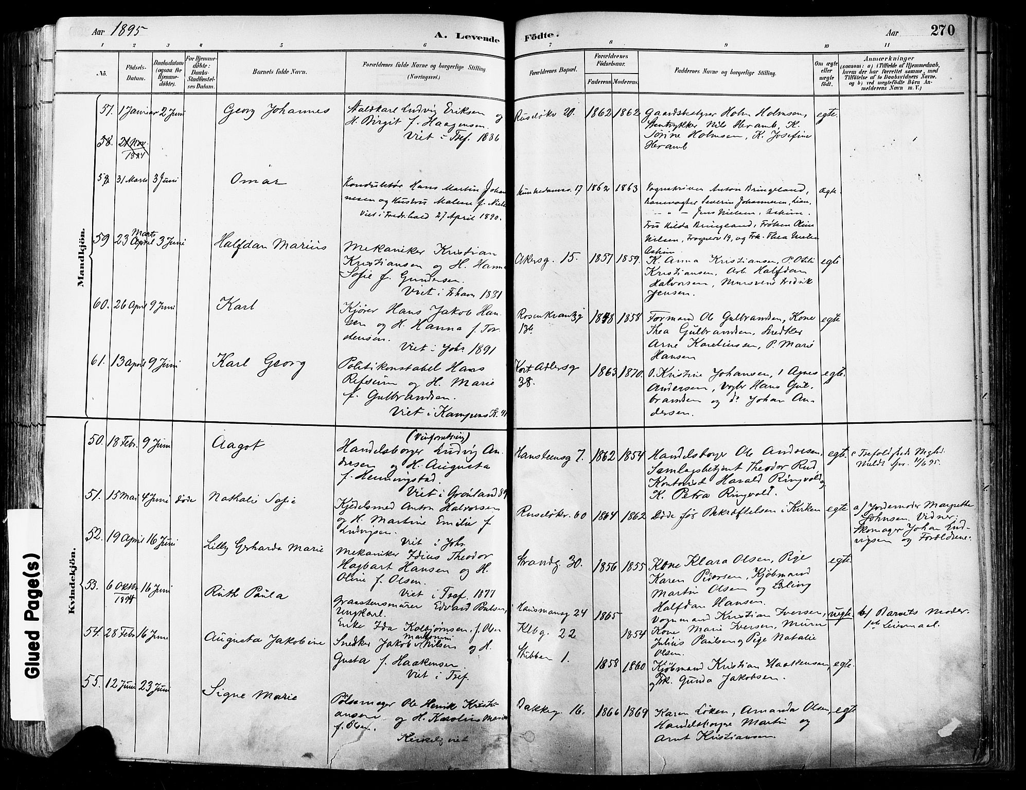 Johannes prestekontor Kirkebøker, AV/SAO-A-10852/F/Fa/L0003: Ministerialbok nr. 3, 1882-1896, s. 270