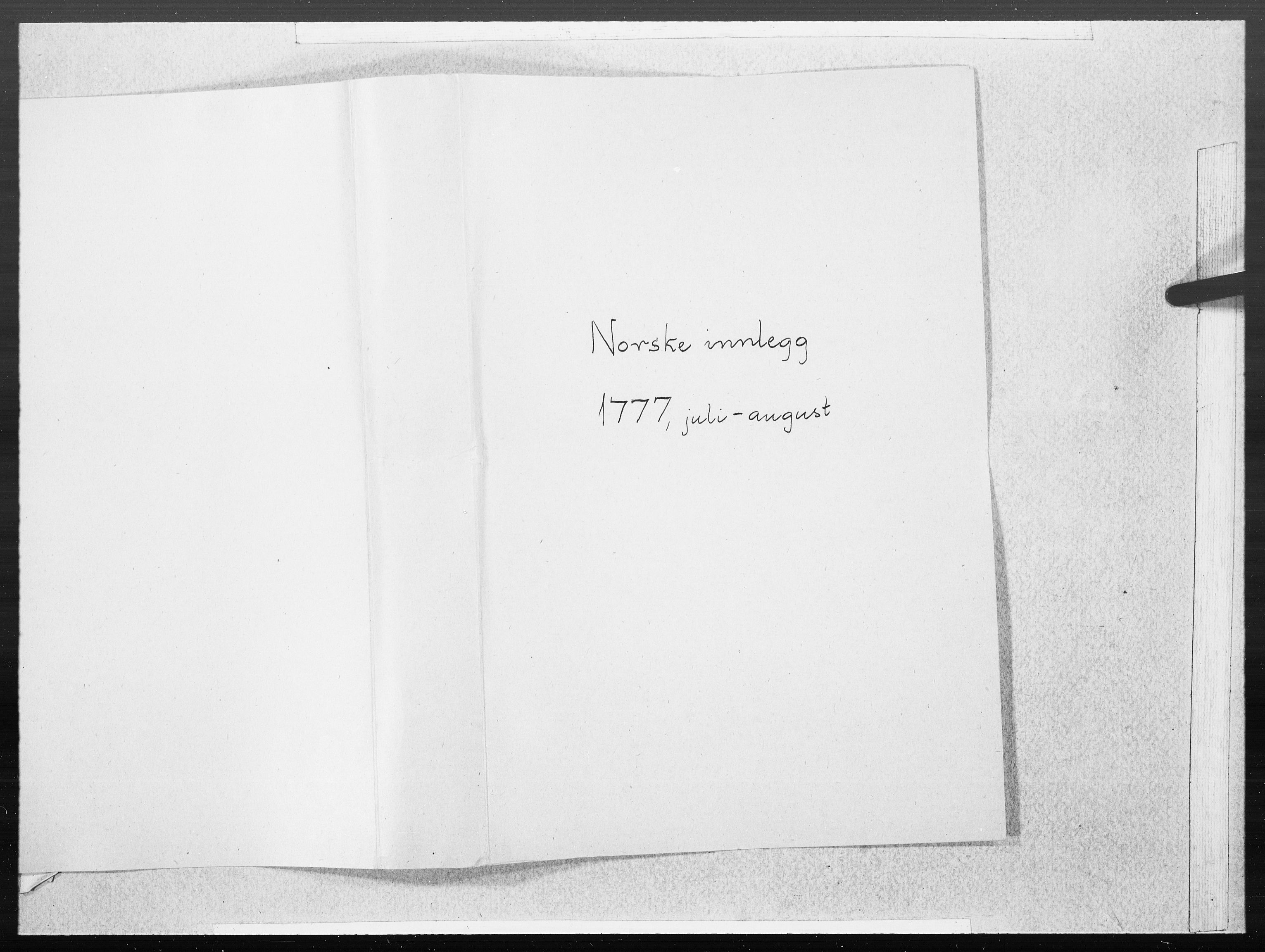 Danske Kanselli 1572-1799, AV/RA-EA-3023/F/Fc/Fcc/Fcca/L0225: Norske innlegg 1572-1799, 1777, s. 2