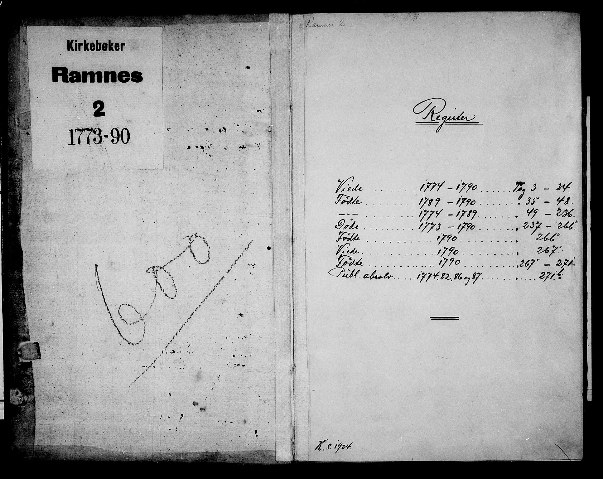 Ramnes kirkebøker, SAKO/A-314/F/Fa/L0002: Ministerialbok nr. I 2, 1773-1790