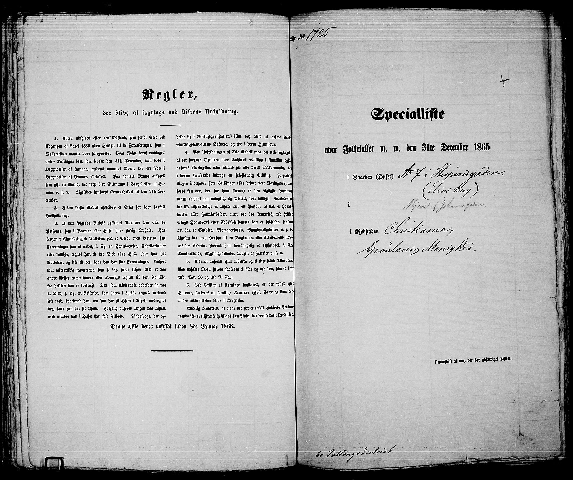 RA, Folketelling 1865 for 0301 Kristiania kjøpstad, 1865, s. 3889