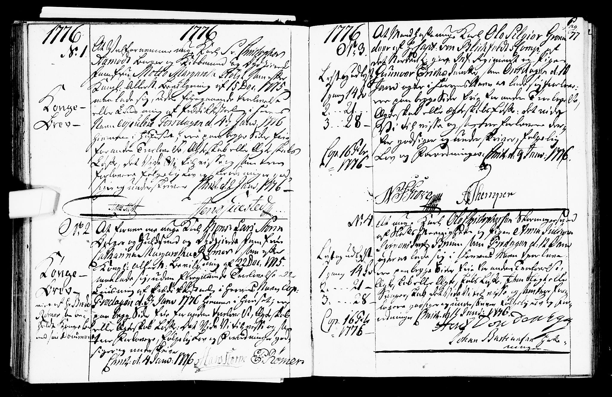 Oslo domkirke Kirkebøker, SAO/A-10752/L/La/L0009: Forlovererklæringer nr. 9, 1770-1784, s. 77