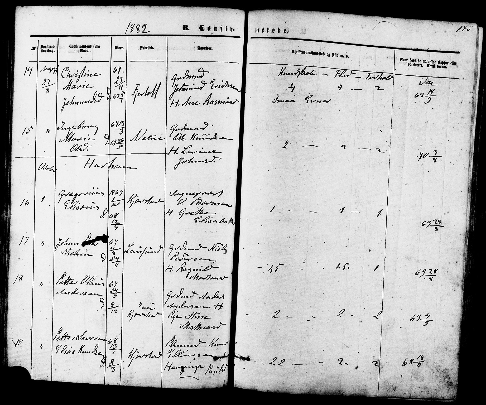 Ministerialprotokoller, klokkerbøker og fødselsregistre - Møre og Romsdal, AV/SAT-A-1454/536/L0500: Ministerialbok nr. 536A09, 1876-1889, s. 145