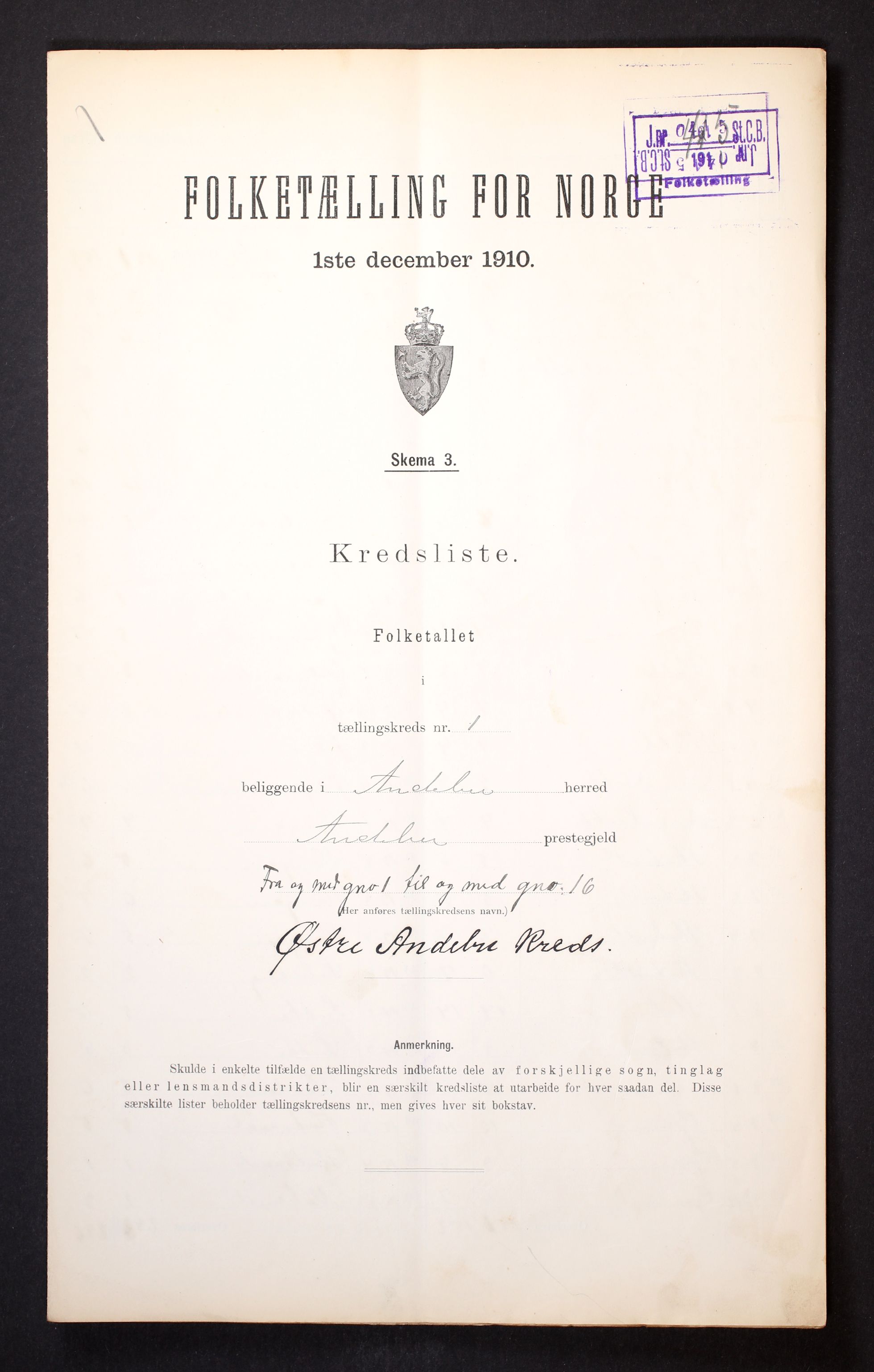 RA, Folketelling 1910 for 0719 Andebu herred, 1910, s. 4