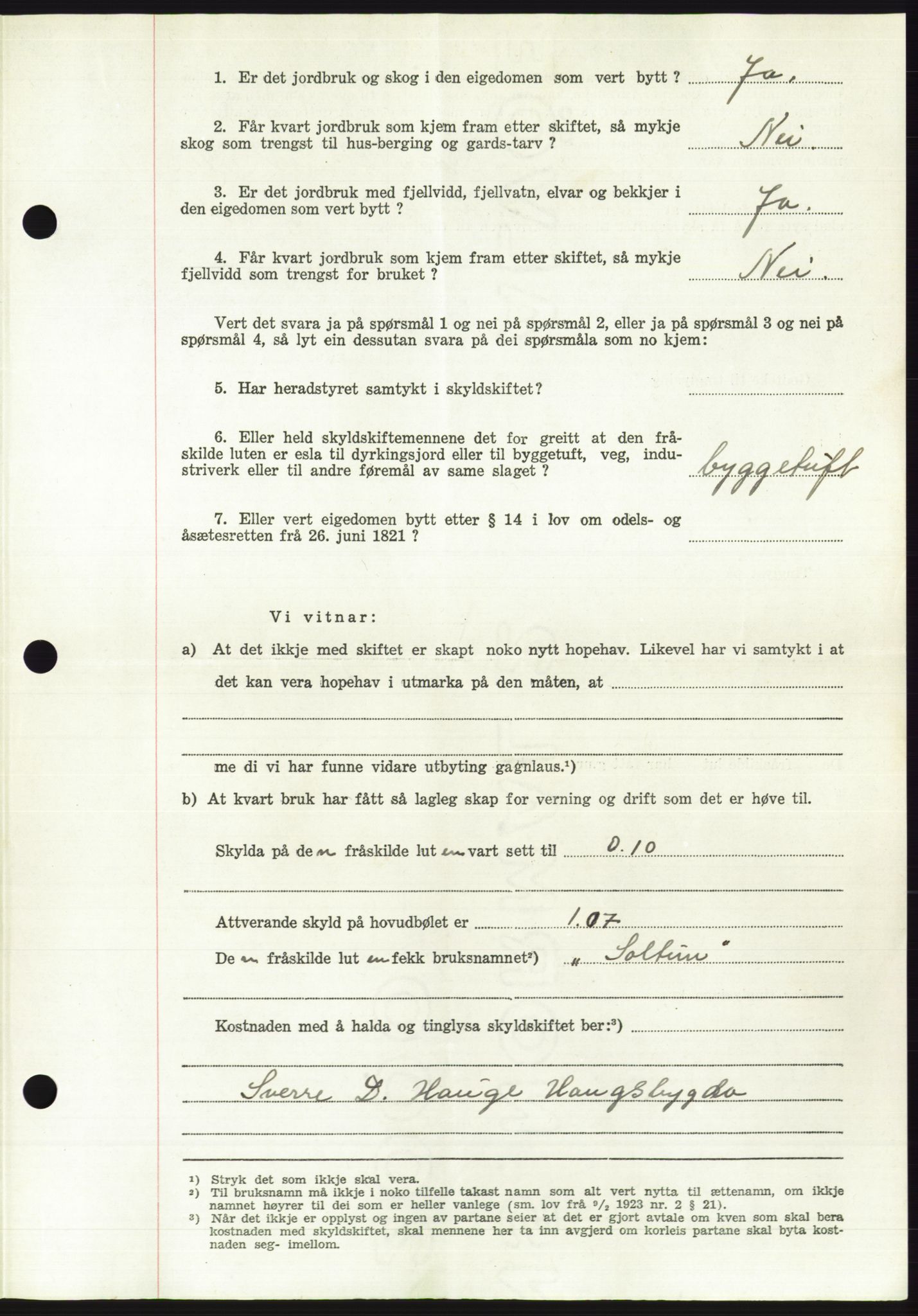 Søre Sunnmøre sorenskriveri, AV/SAT-A-4122/1/2/2C/L0104: Pantebok nr. 30A, 1956-1956, Dagboknr: 1526/1956