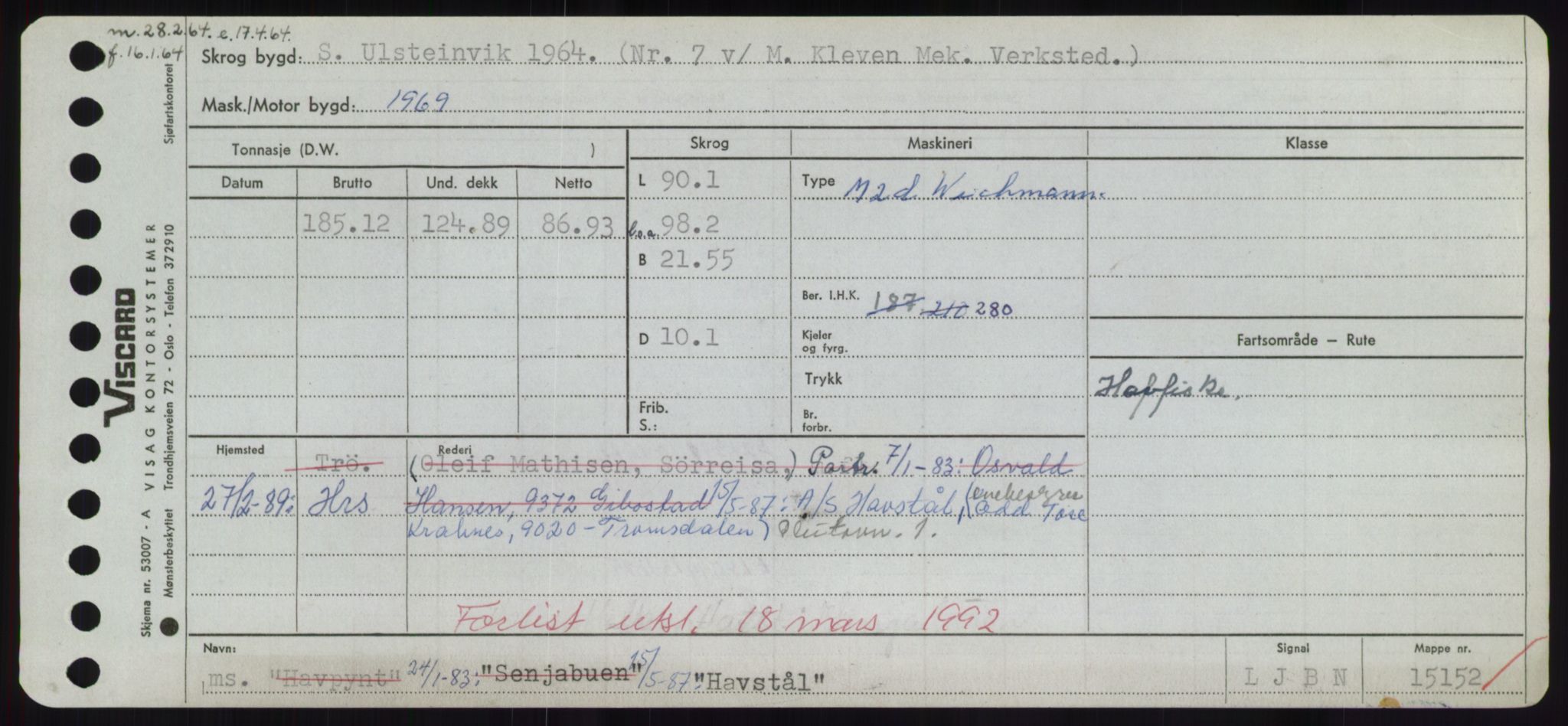 Sjøfartsdirektoratet med forløpere, Skipsmålingen, RA/S-1627/H/Hd/L0015: Fartøy, Havm-Hey, s. 67