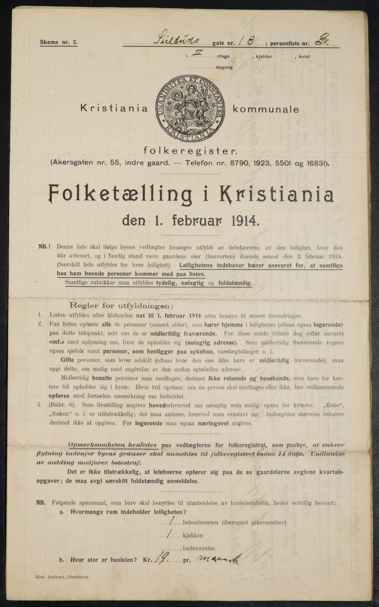 OBA, Kommunal folketelling 1.2.1914 for Kristiania, 1914, s. 93633