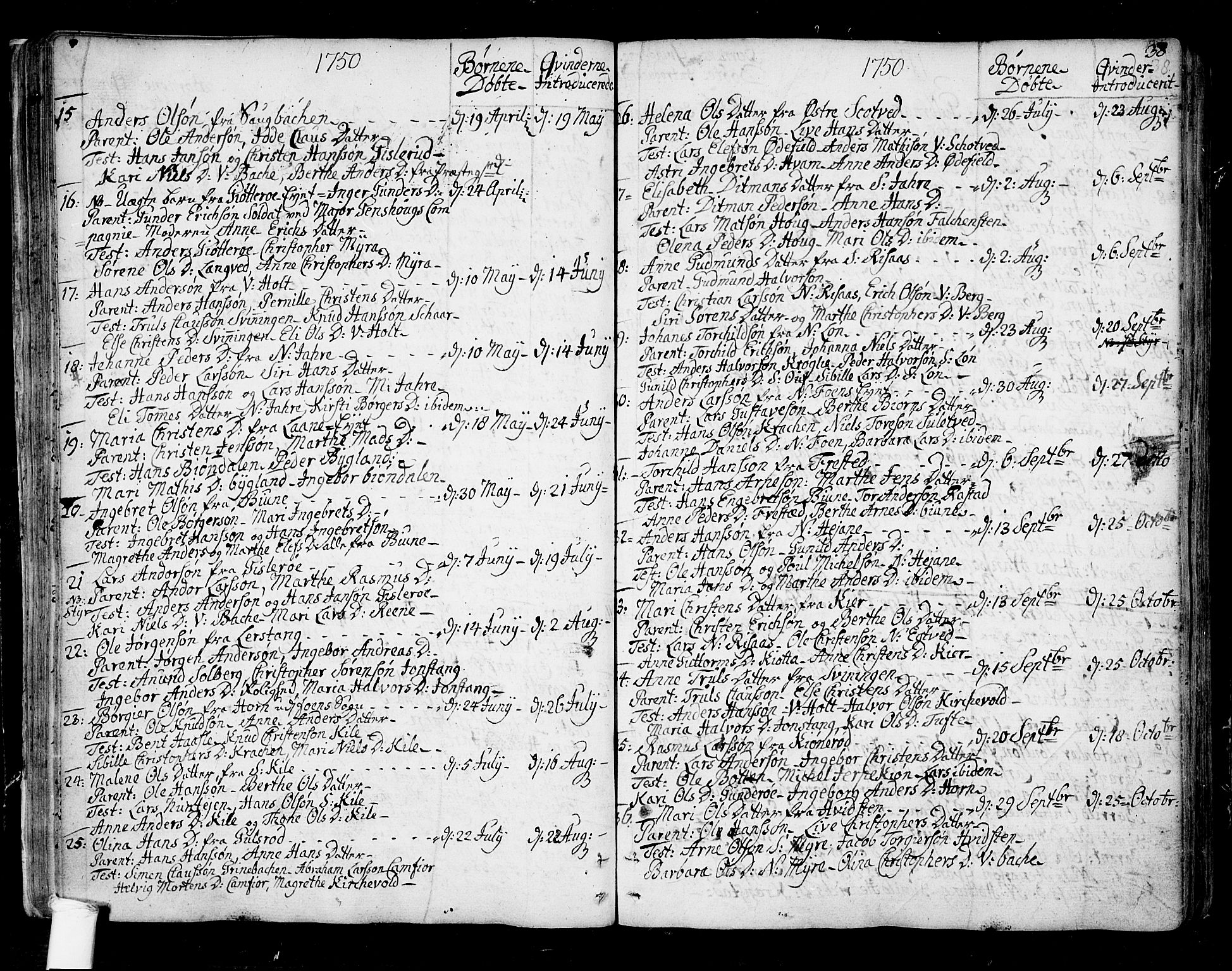 Ramnes kirkebøker, SAKO/A-314/F/Fa/L0001: Ministerialbok nr. I 1, 1732-1774, s. 38