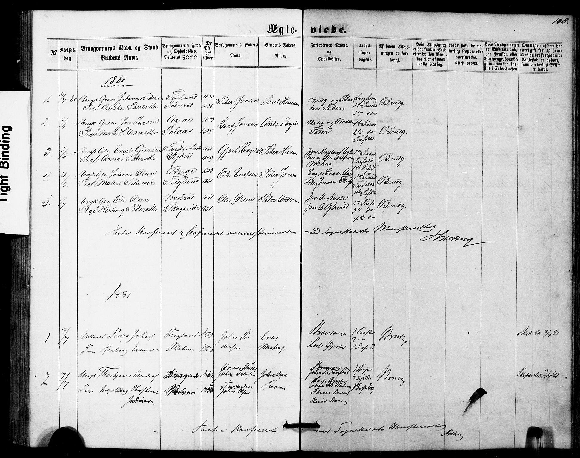 Fusa sokneprestembete, AV/SAB-A-75401/H/Hab: Klokkerbok nr. B 1, 1861-1896, s. 108